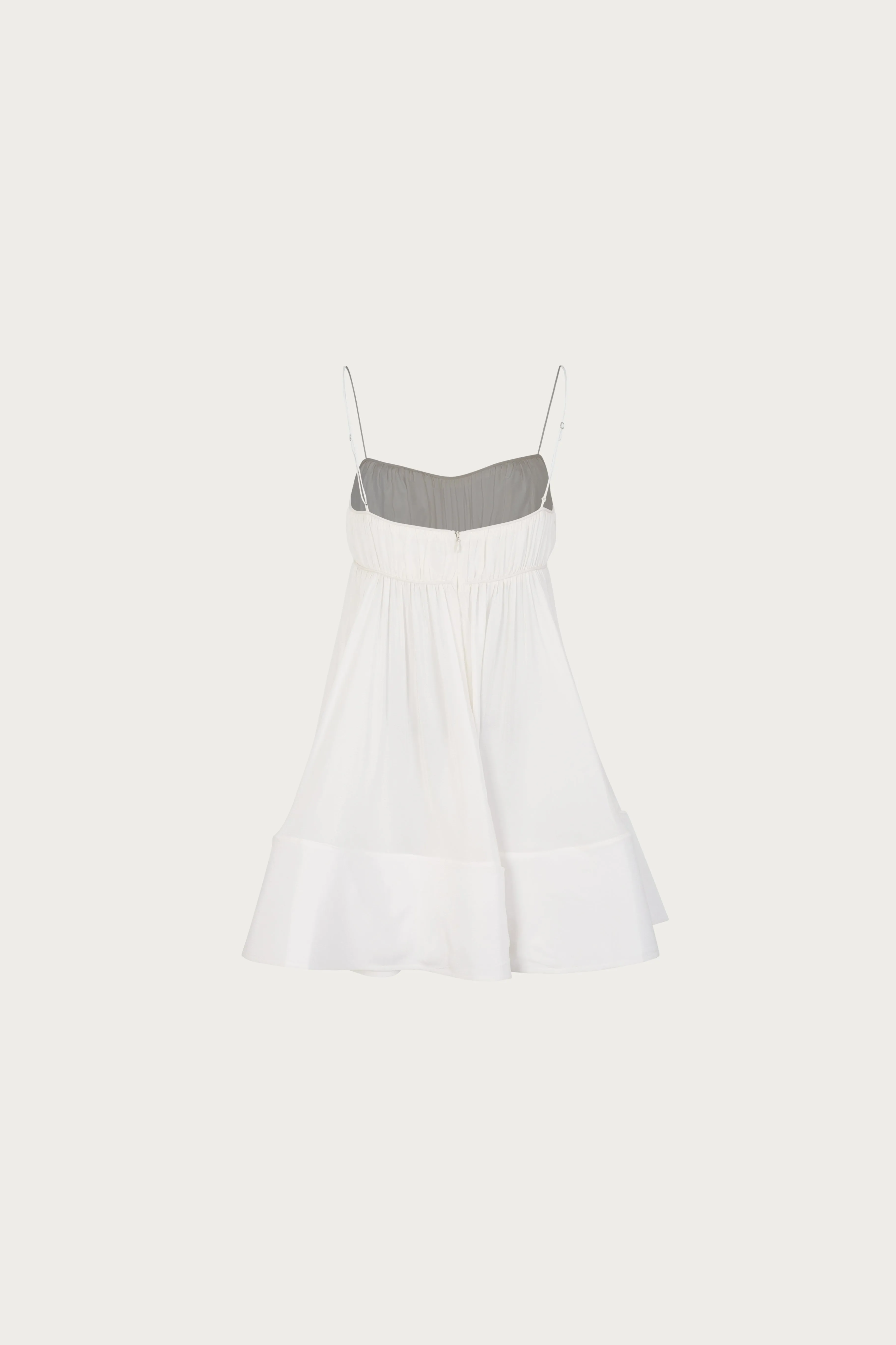 Ruched Flounce Mini Dress (White) sold by SAME product image thumbnail 4