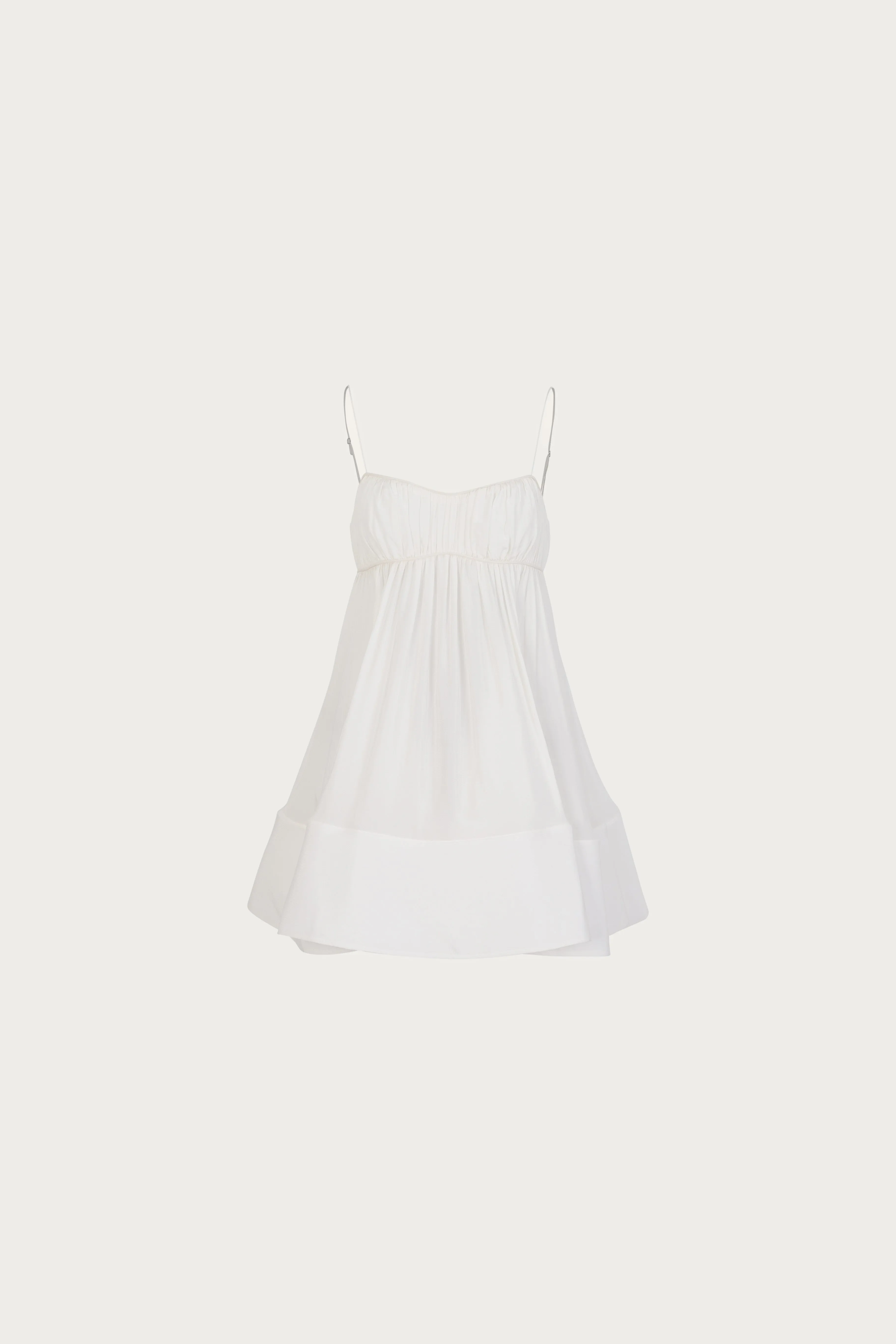 Ruched Flounce Mini Dress (White) sold by SAME