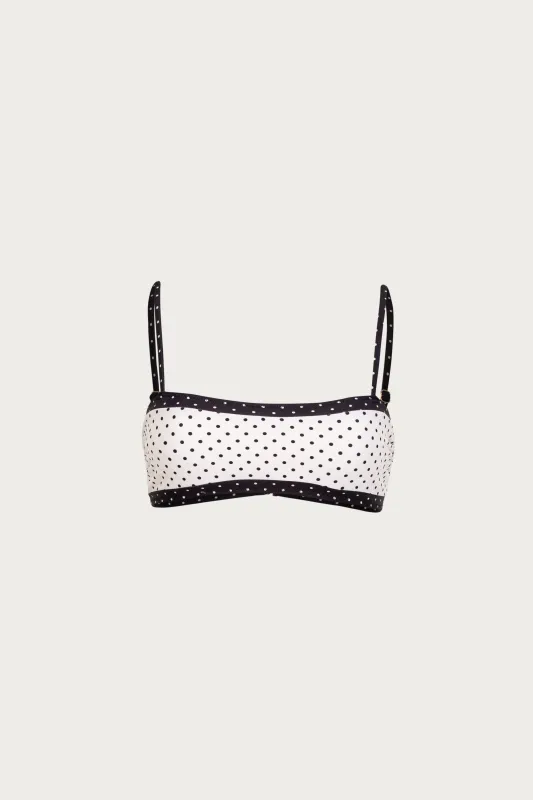 Bandeau Top (Cream Black Polka Dot/Black) sold by SAME