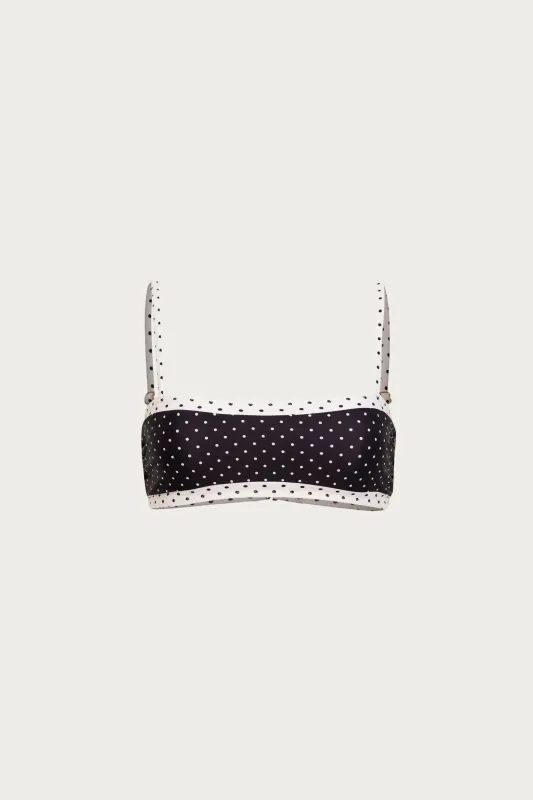 Bandeau Top (Black Cream Polka Dot/Cream) sold by SAME