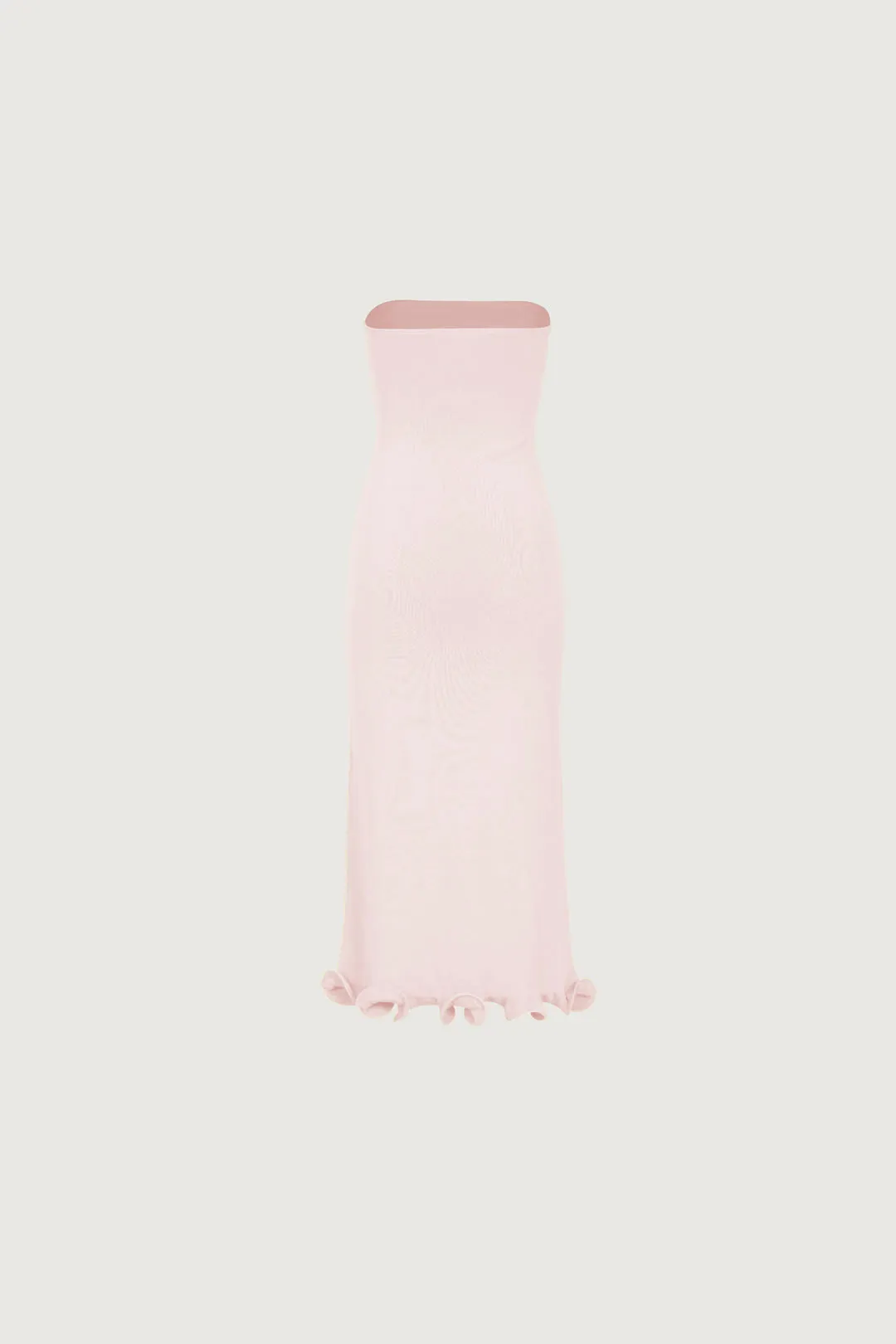Ruffle Hem Strapless Dress (Pale Pink) sold by SAME product image thumbnail 5