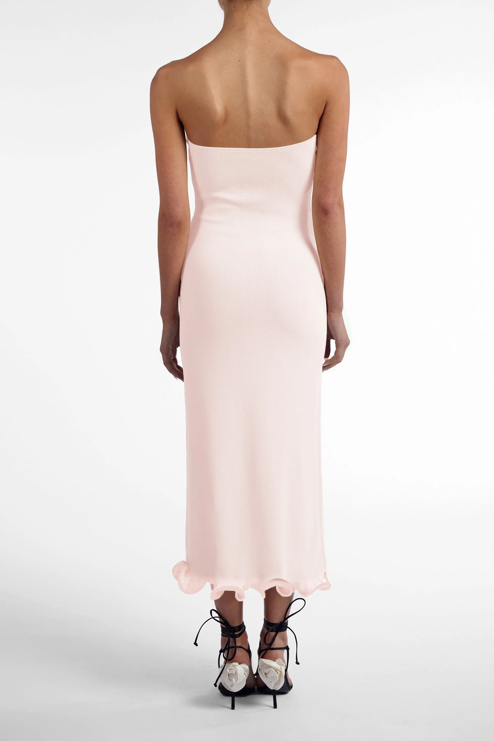 Ruffle Hem Strapless Dress (Pale Pink) sold by SAME product image thumbnail 4