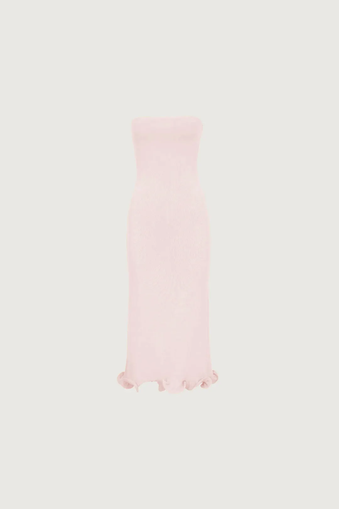 Ruffle Hem Strapless Dress (Pale Pink) sold by SAME