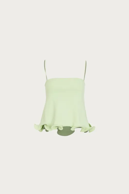 Ruffle Hem Tank Top (Mint) sold by SAME