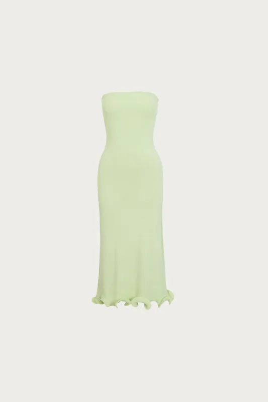 Ruffle Hem Strapless Dress (Mint) sold by SAME