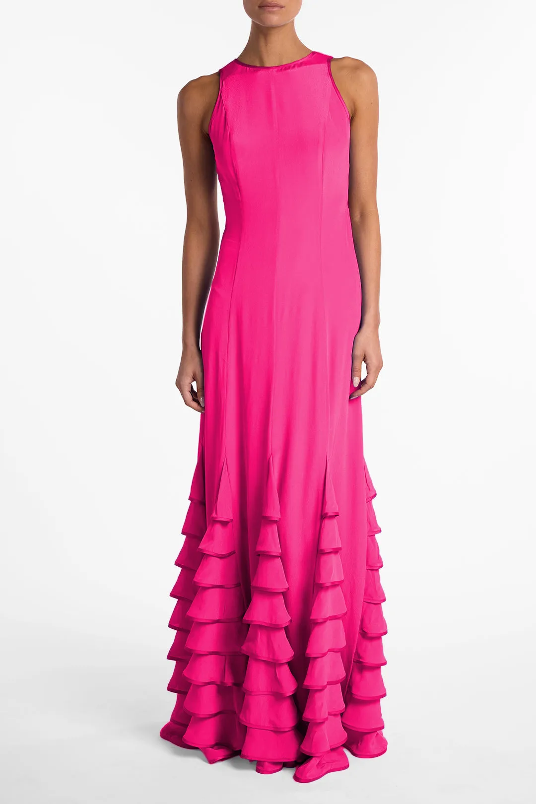 Tiered Chiffon Gown (Fuchsia) sold by SAME product image thumbnail 3