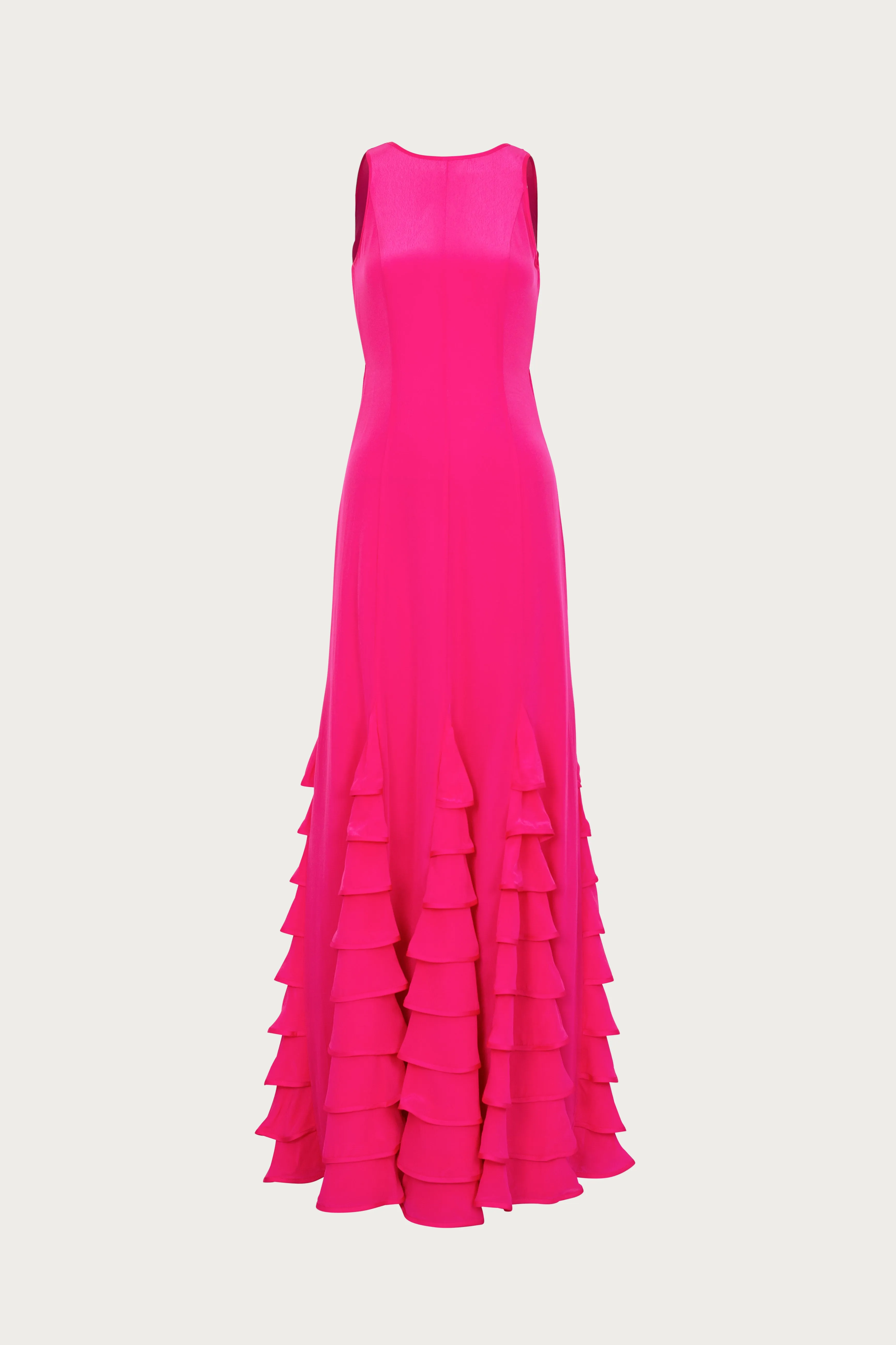 Tiered Chiffon Gown (Fuchsia) sold by SAME