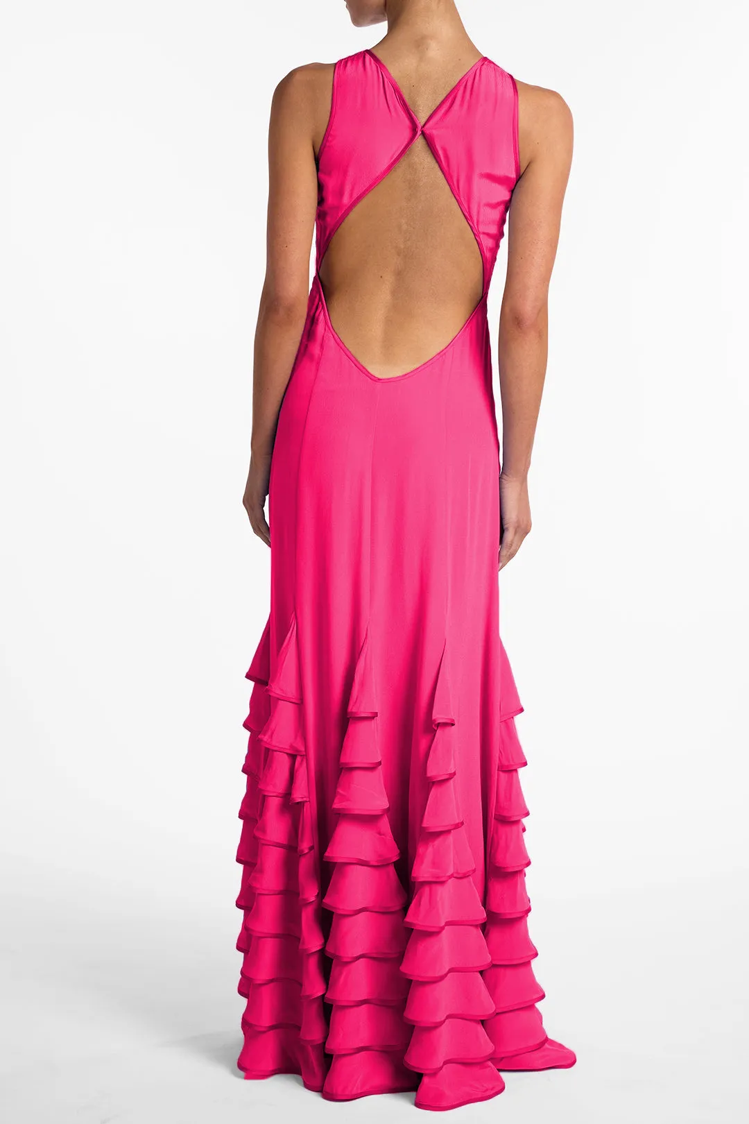 Tiered Chiffon Gown (Fuchsia) sold by SAME product image thumbnail 5