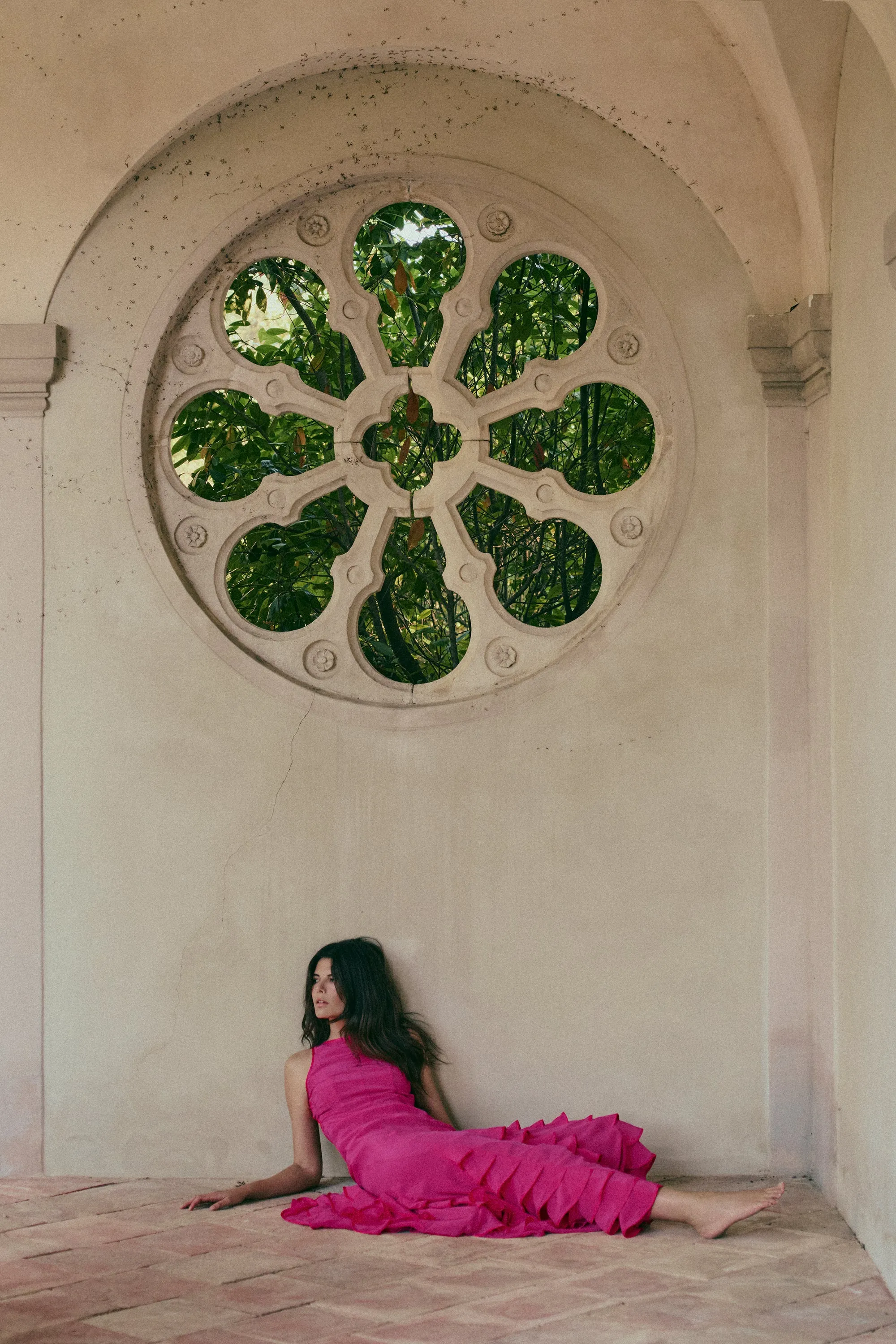 Tiered Chiffon Gown (Fuchsia) sold by SAME product image thumbnail 2