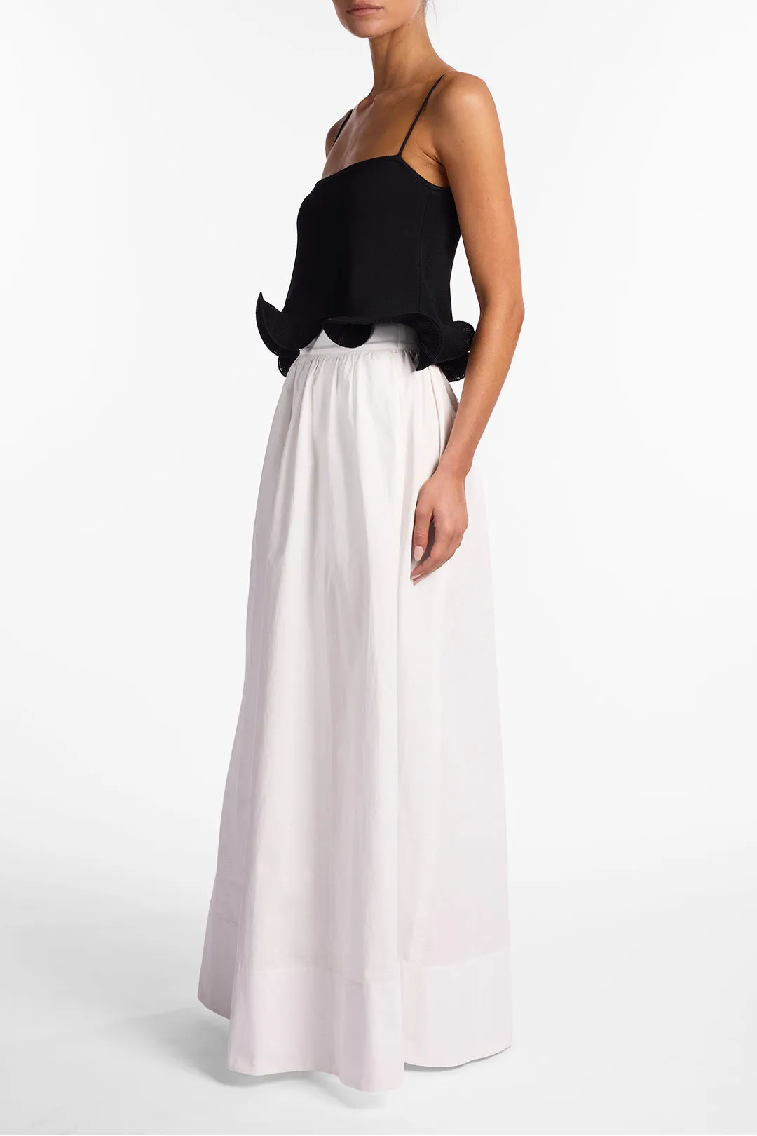 Poplin Maxi Skirt (White) sold by SAME product image thumbnail 3