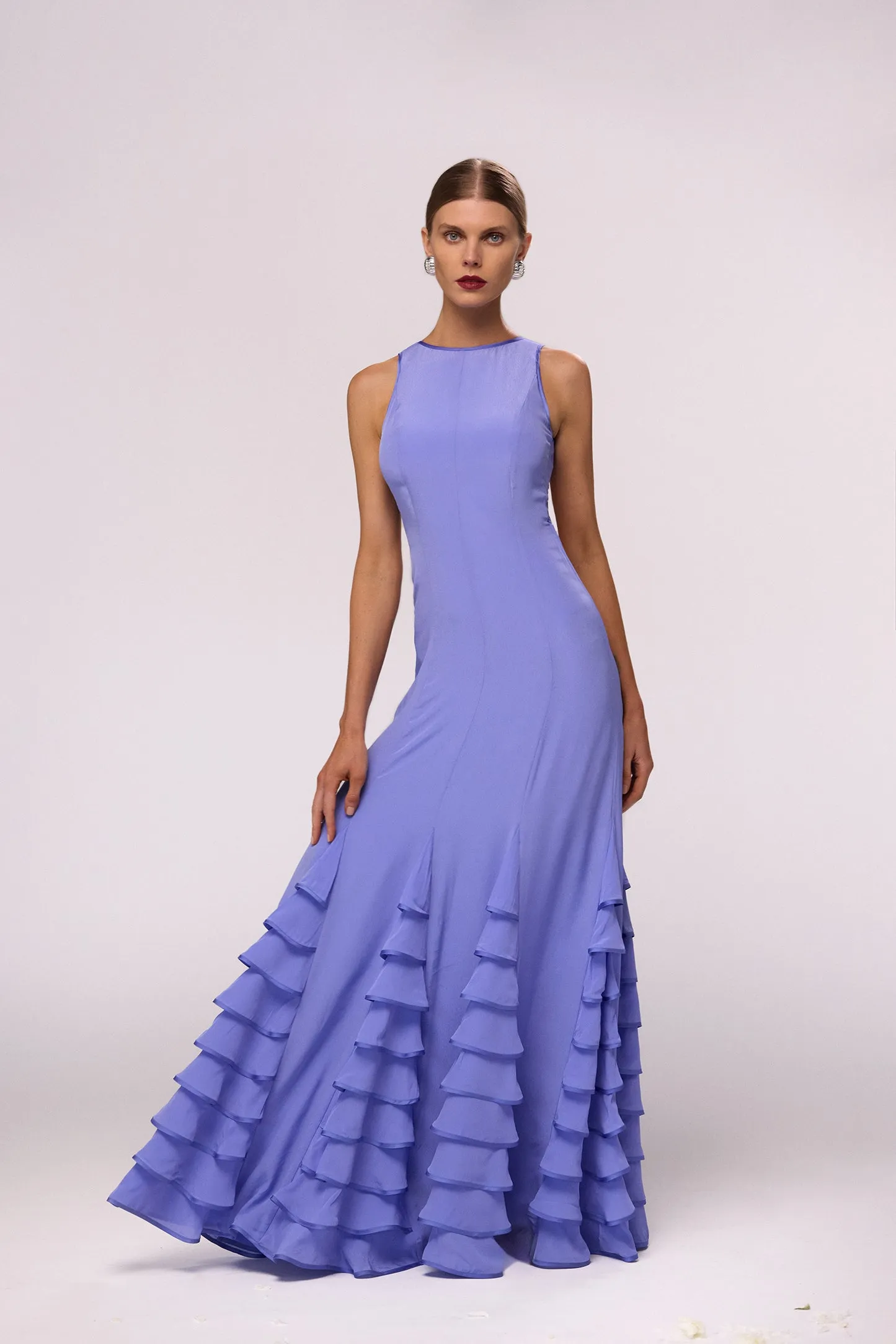 Tiered Chiffon Gown (Periwinkle) sold by SAME product image thumbnail 3