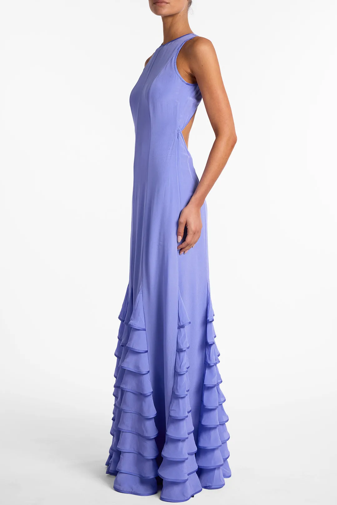 Tiered Chiffon Gown (Periwinkle) sold by SAME product image thumbnail 5