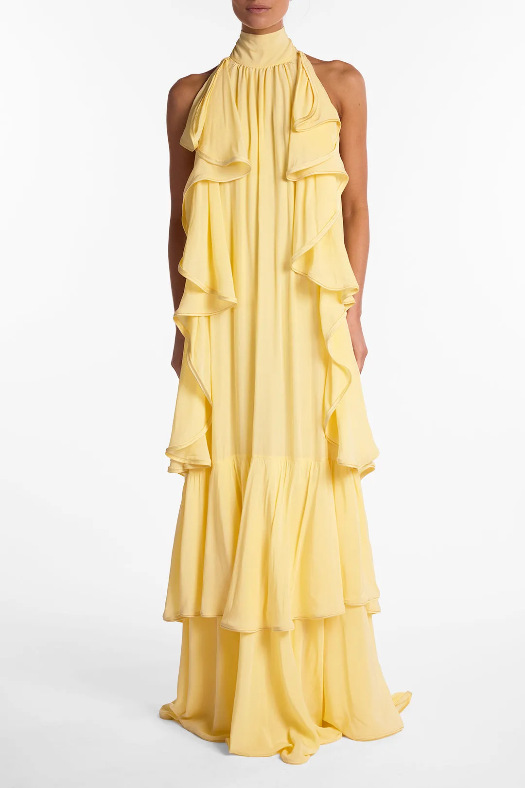 Layered Chiffon Gown (Butter Yellow) sold by SAME product image thumbnail 3