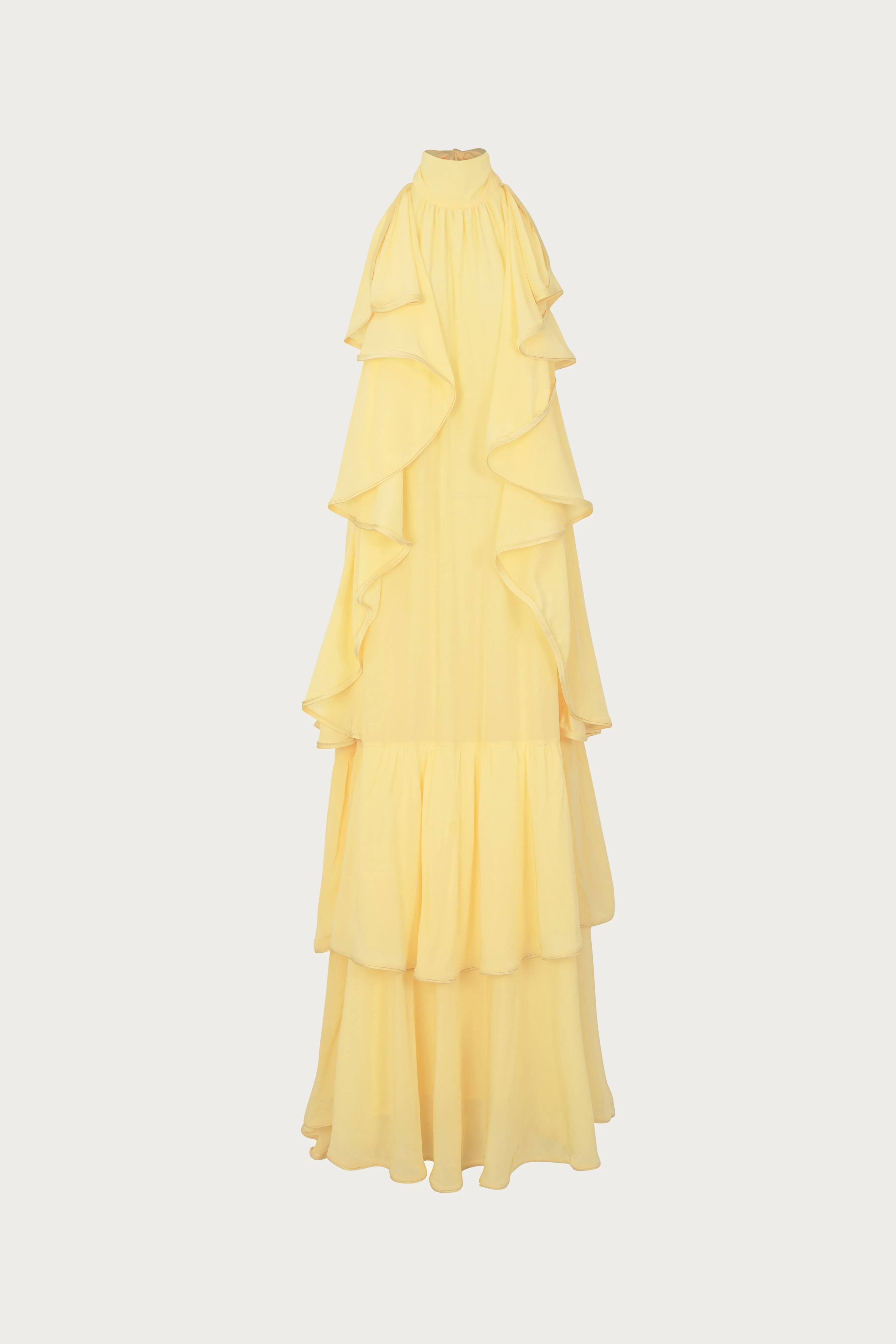 Layered Chiffon Gown (Butter Yellow) sold by SAME