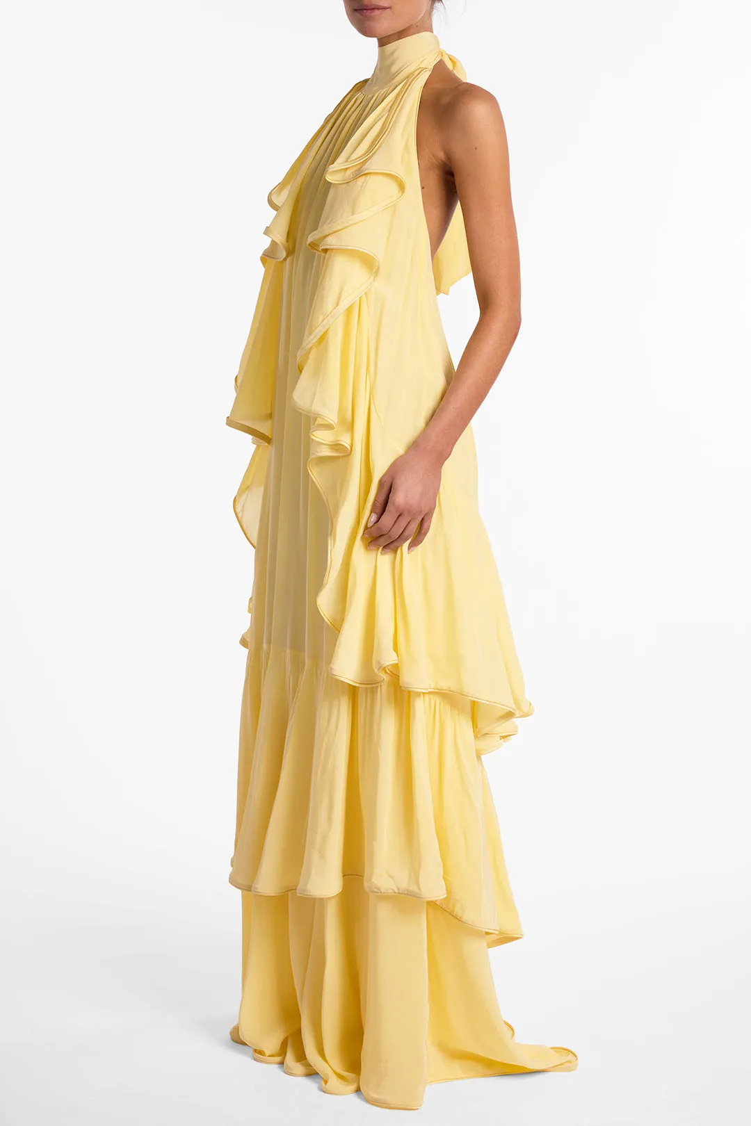 Layered Chiffon Gown (Butter Yellow) sold by SAME product image thumbnail 4