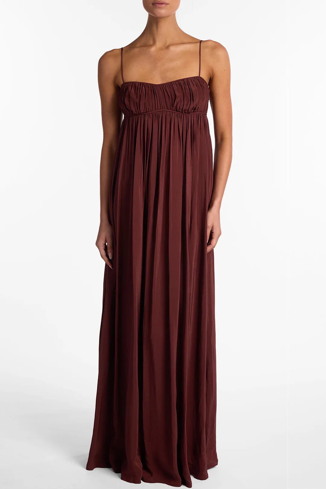 Ruched Chiffon Dress (Chocolate Brown) sold by SAME product image thumbnail 3