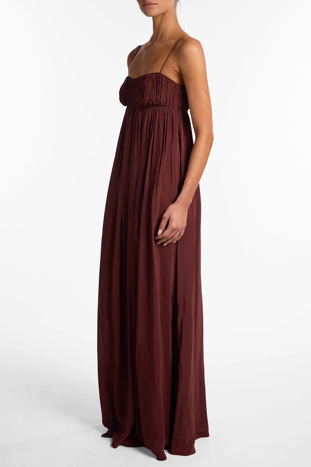 Ruched Chiffon Dress (Chocolate Brown) sold by SAME product image thumbnail 4