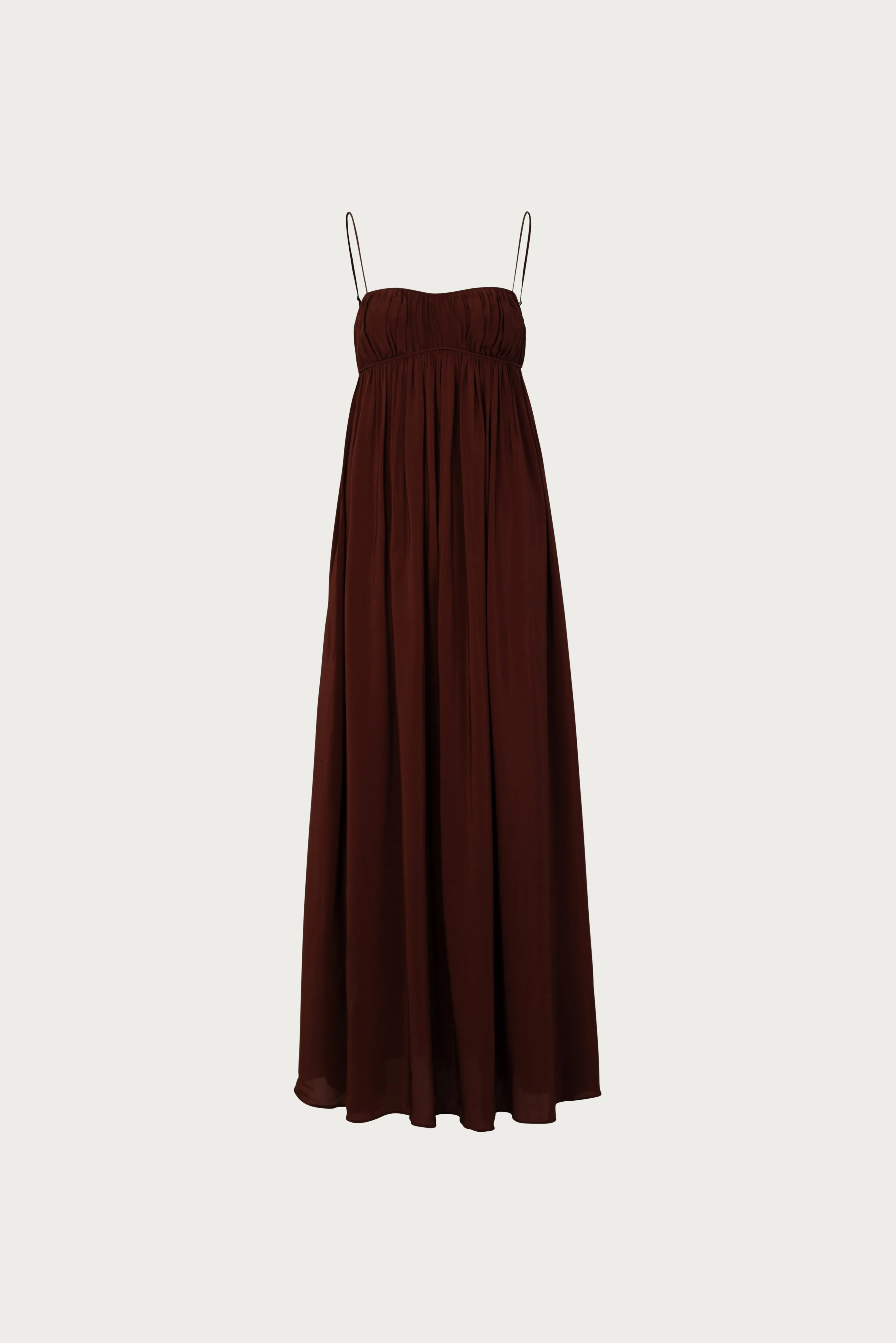 Ruched Chiffon Dress (Chocolate Brown) sold by SAME