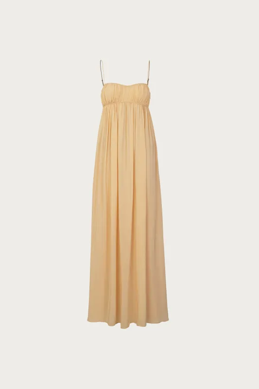 Ruched Chiffon Dress (Gold) sold by SAME