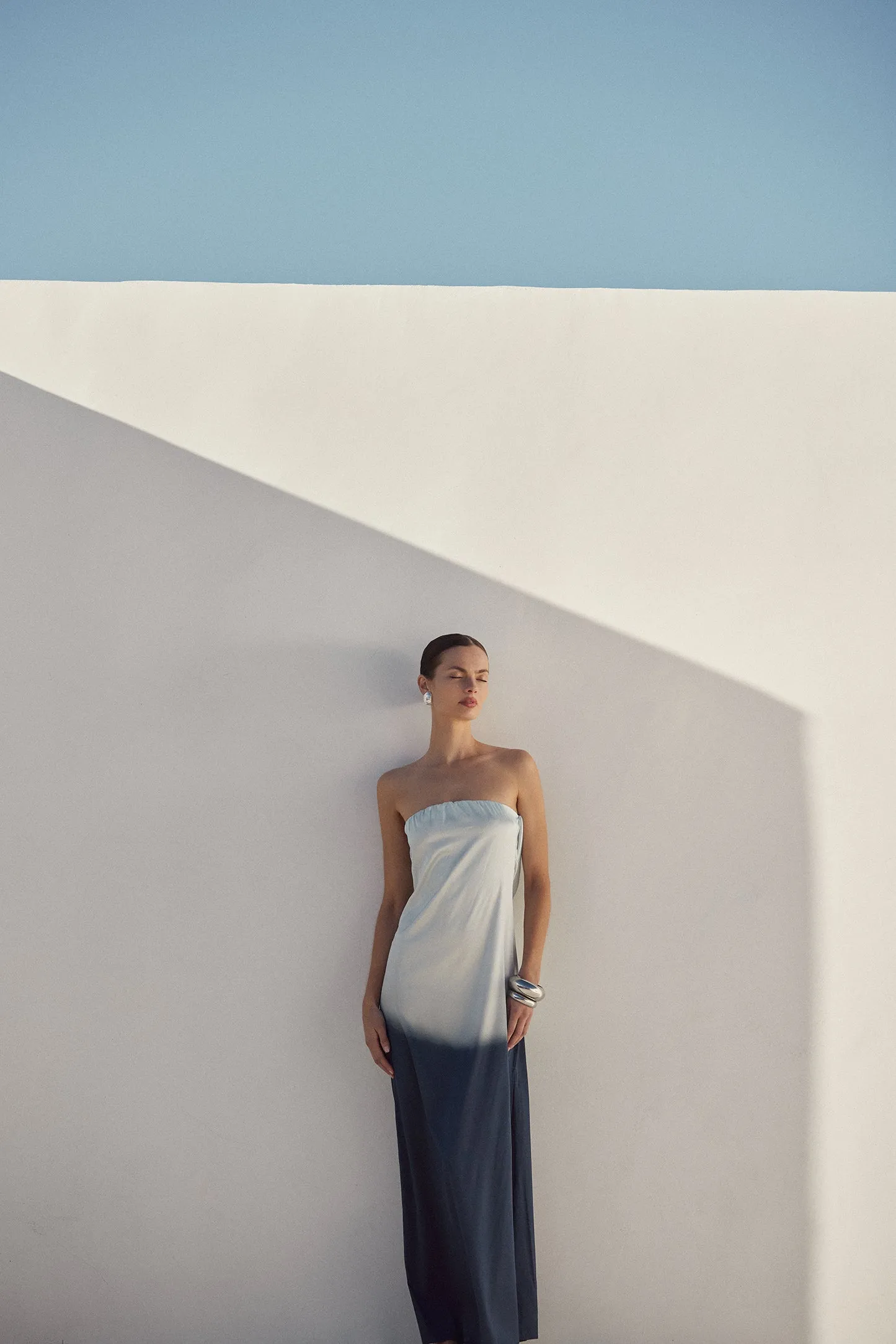 Strapless Draped Maxi (Blue Ombre) sold by SAME product image thumbnail 2