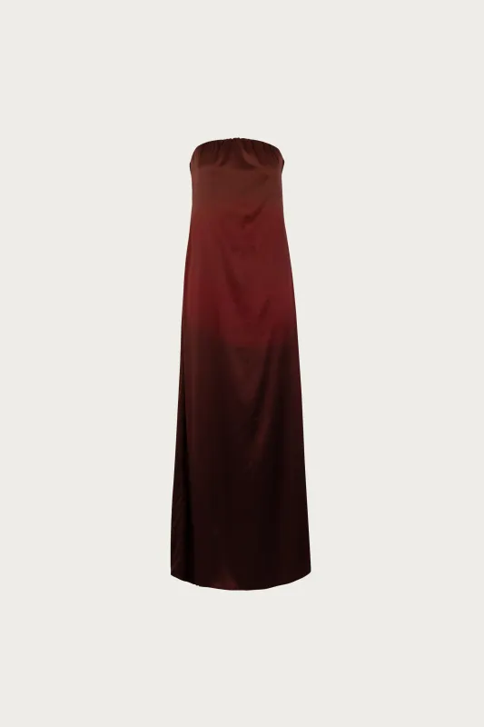 Strapless Draped Maxi (Brown Ombre) sold by SAME