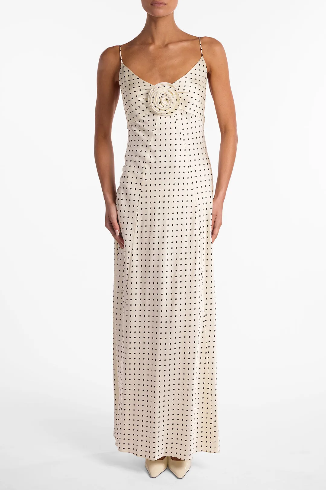 Deep V Rosette Gown (Cream Polka Dot) sold by SAME product image thumbnail 4