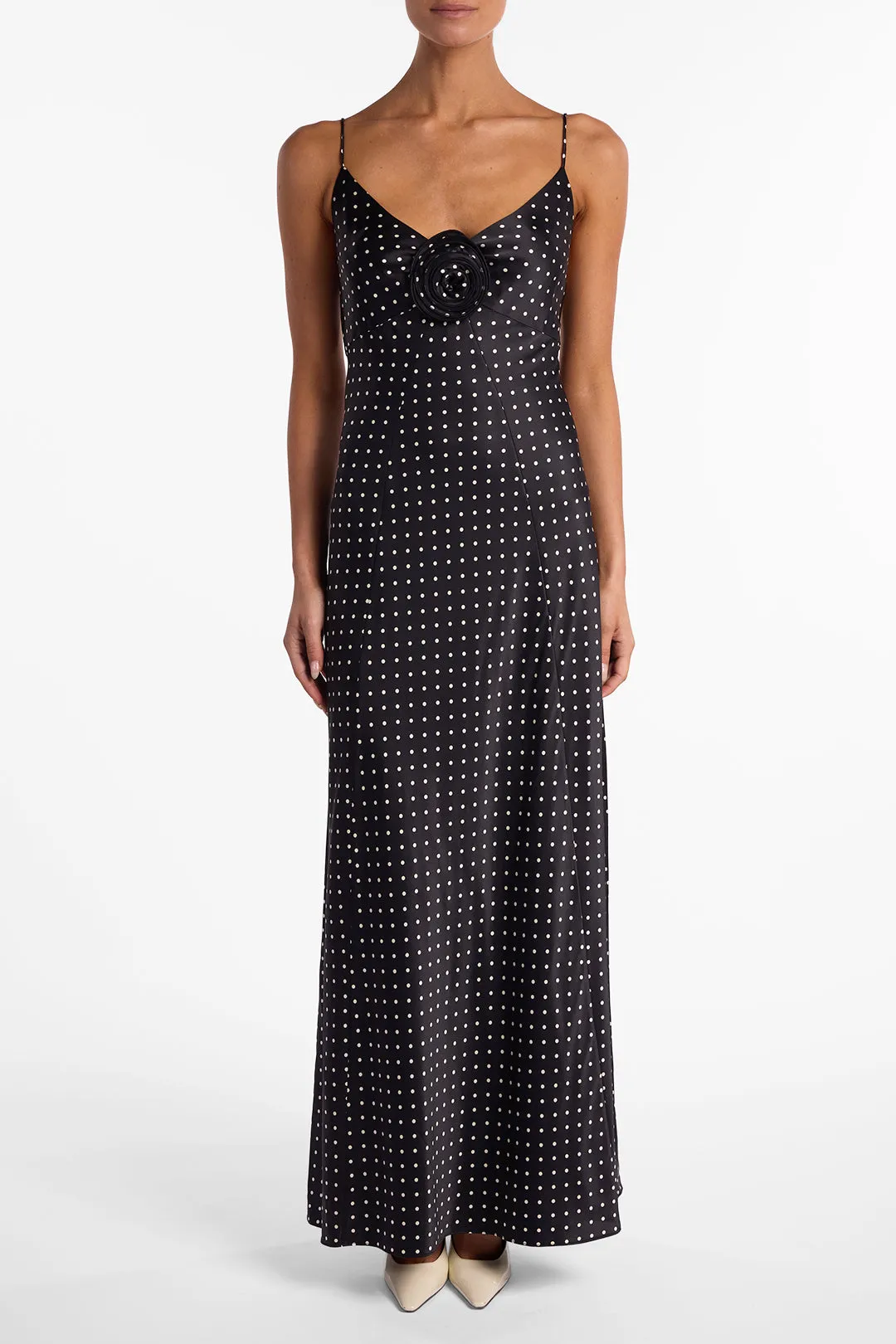 Deep V Rosette Gown (Black Polka Dot) sold by SAME product image thumbnail 4