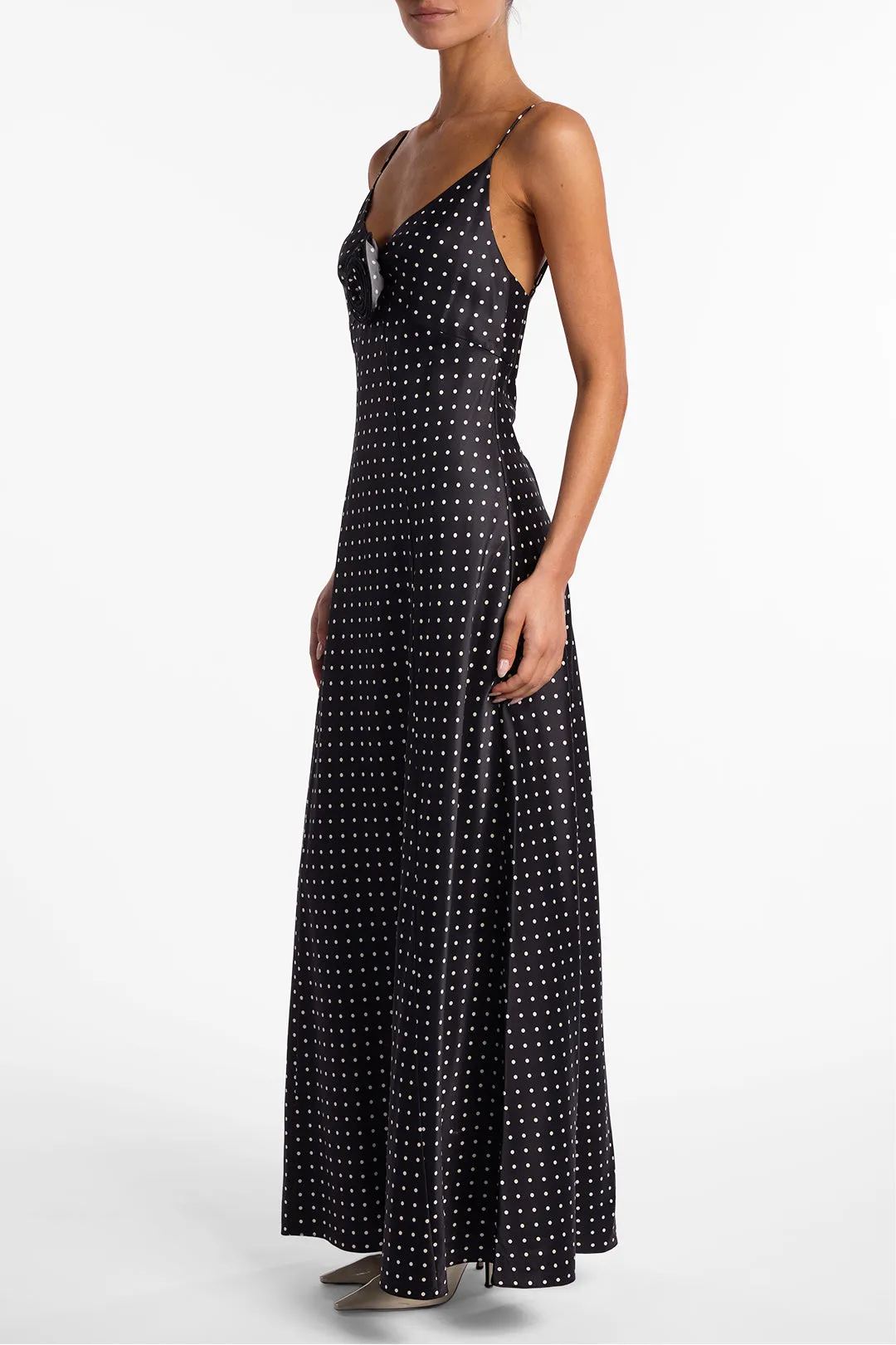 Deep V Rosette Gown (Black Polka Dot) sold by SAME product image thumbnail 5
