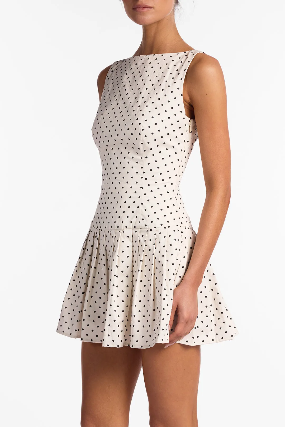 Poplin Mini Dress (Cream Polka Dot) sold by SAME product image thumbnail 5
