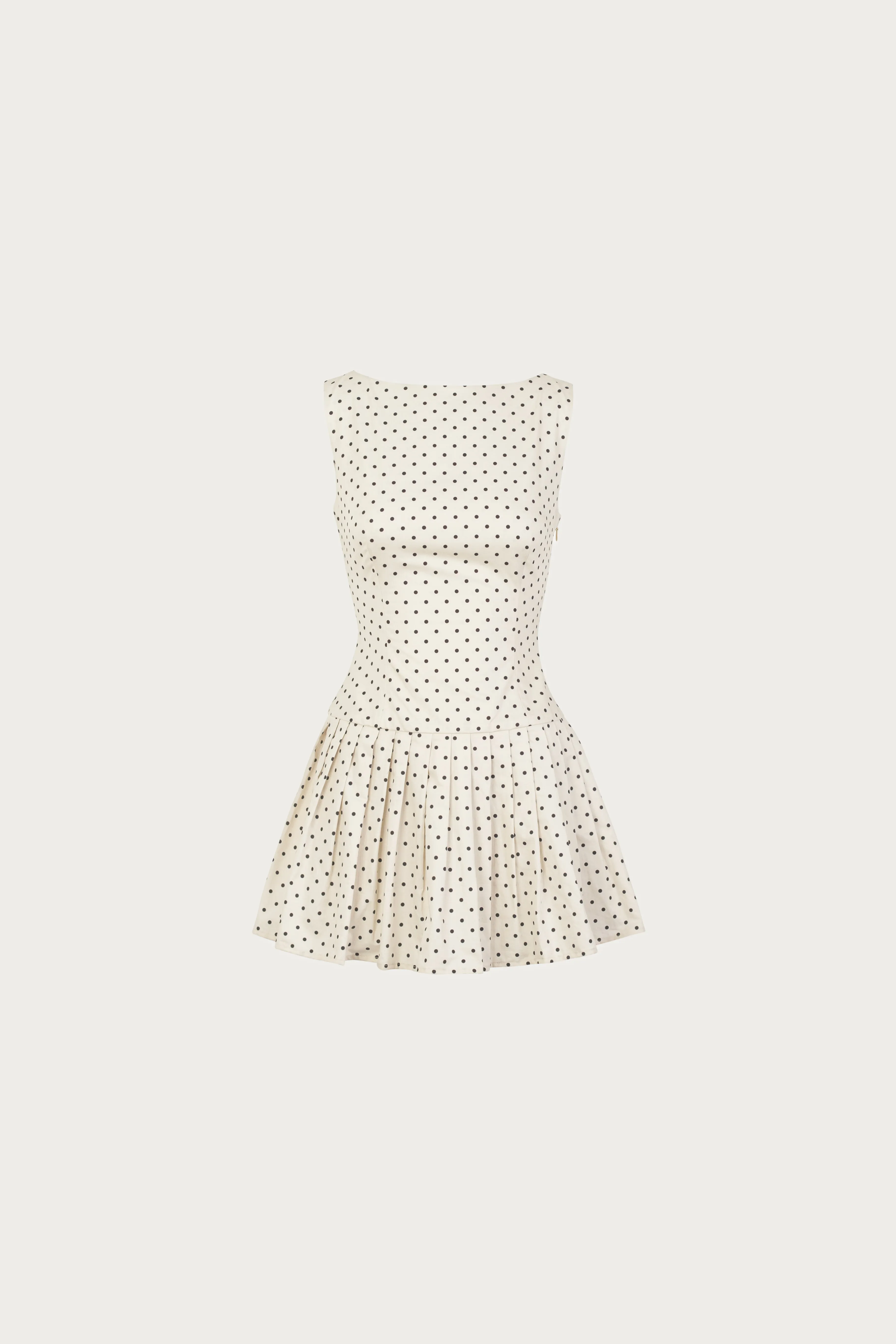 Poplin Mini Dress (Cream Polka Dot) sold by SAME