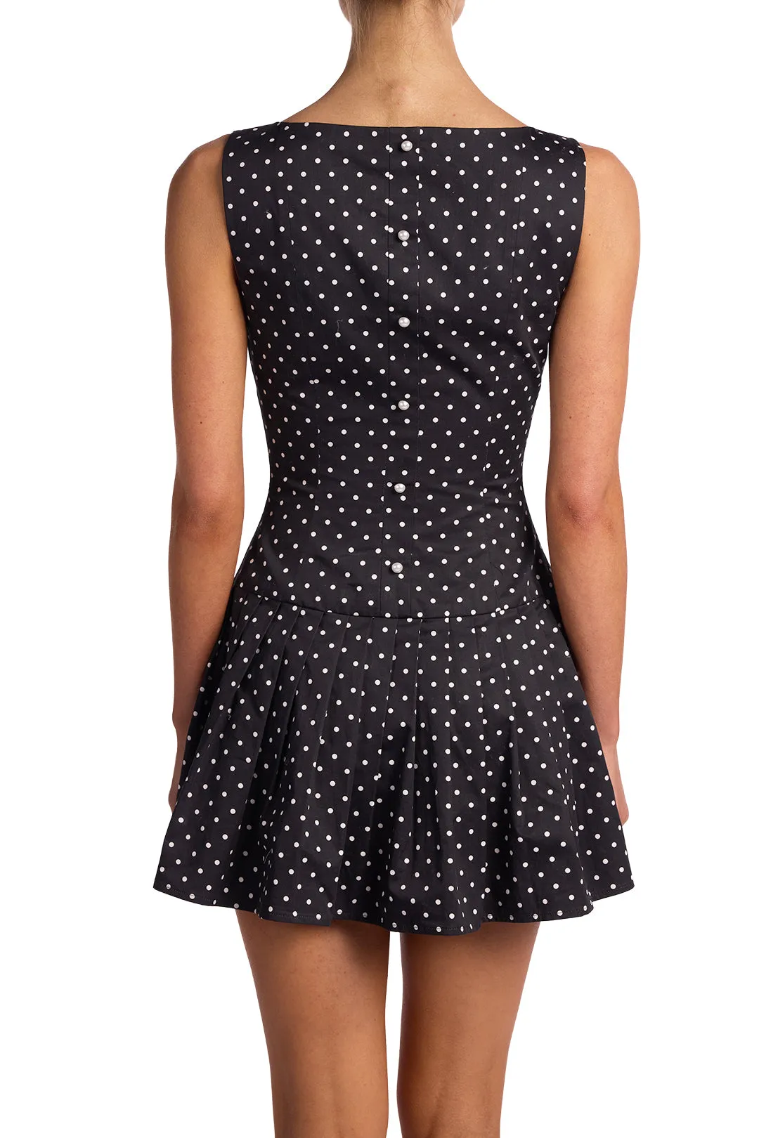 Poplin Mini Dress (Black Polka Dot) sold by SAME product image thumbnail 4