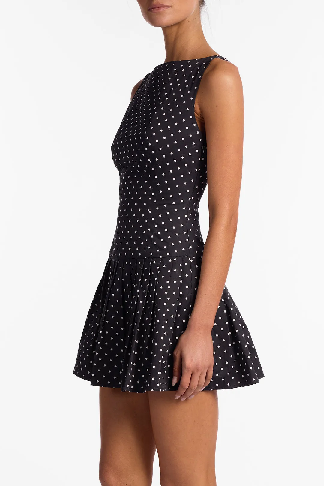 Poplin Mini Dress (Black Polka Dot) sold by SAME product image thumbnail 3