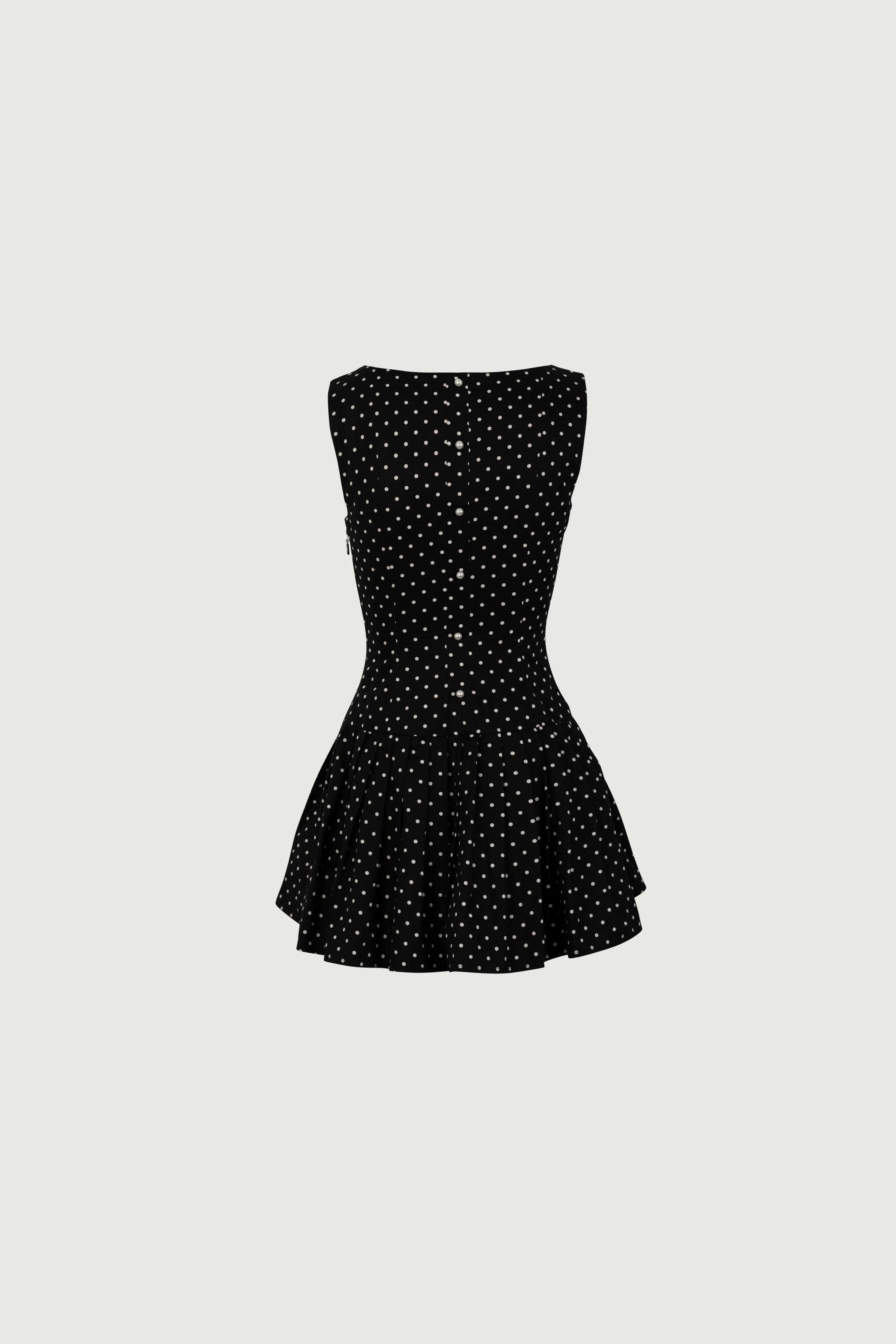 Poplin Mini Dress (Black Polka Dot) sold by SAME product image thumbnail 5