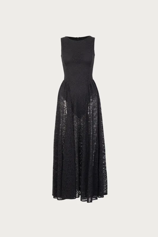 French Lace Midi Dress (Black) sold by SAME