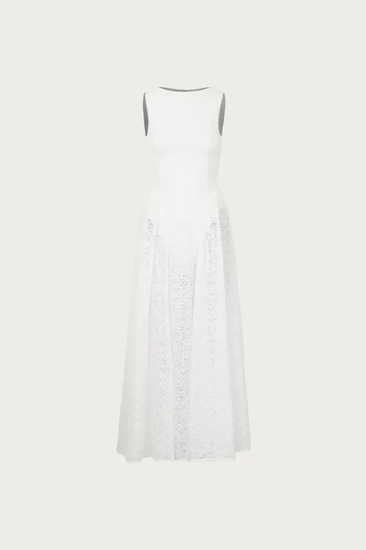 French Lace Midi Dress (White) made by SAME
