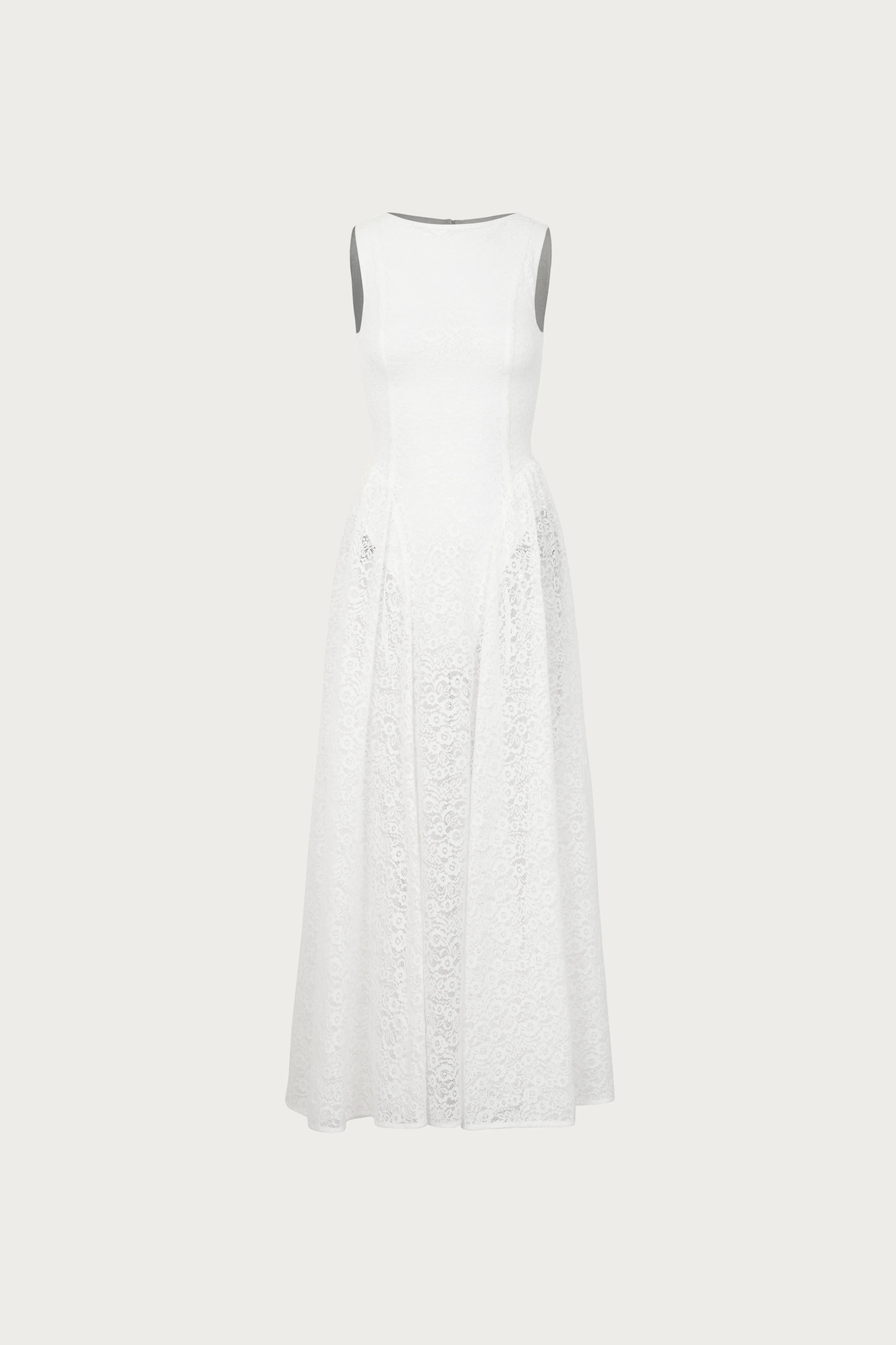 French Lace Midi Dress (White) sold by SAME