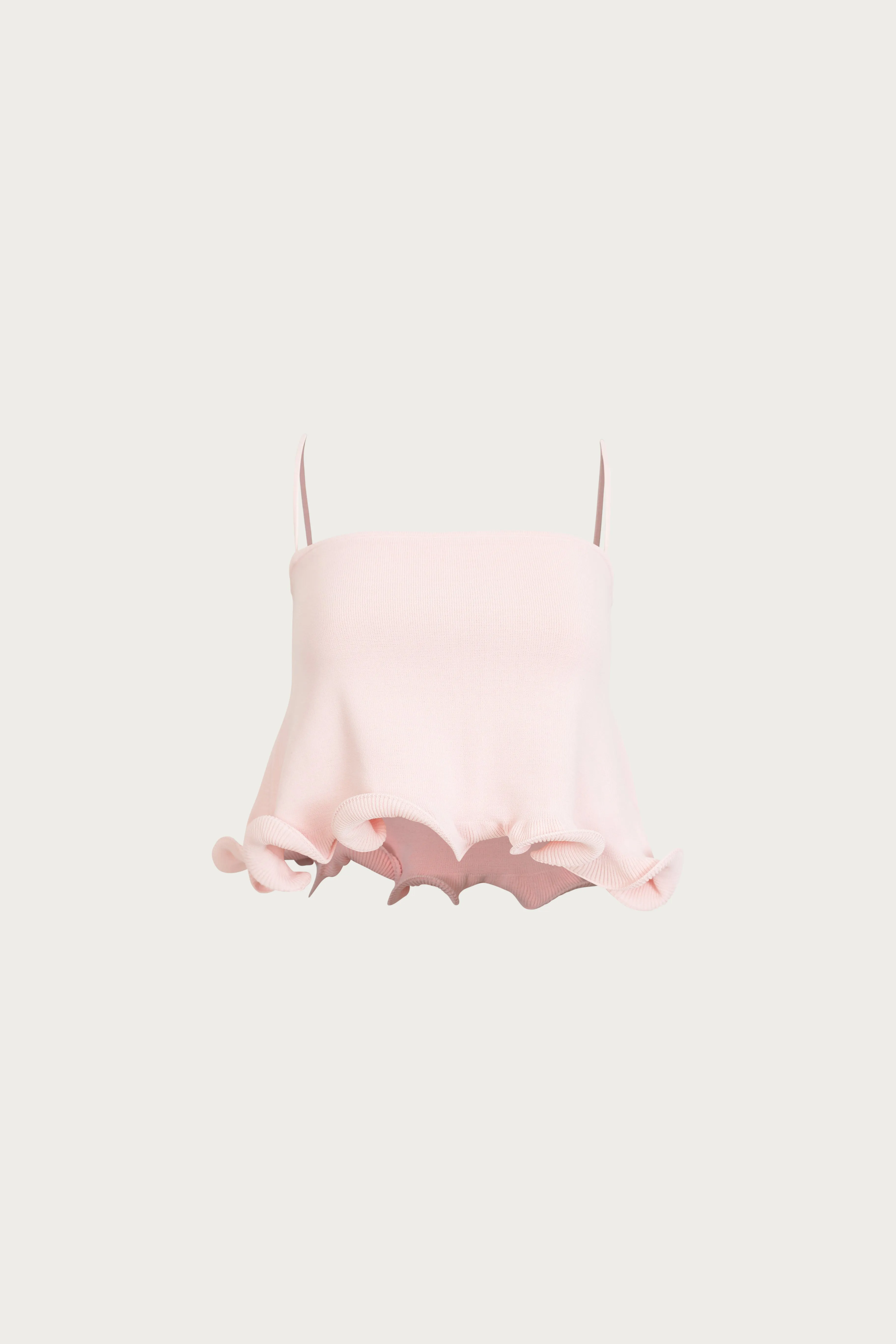 Ruffle Hem Crop Top (Pale Pink) sold by SAME