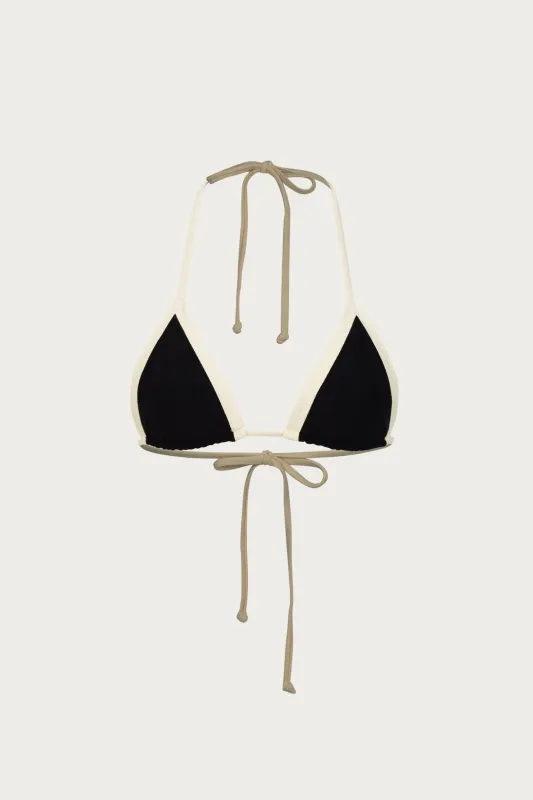 Triangle Top (Faux Suede Black/Cream) sold by SAME