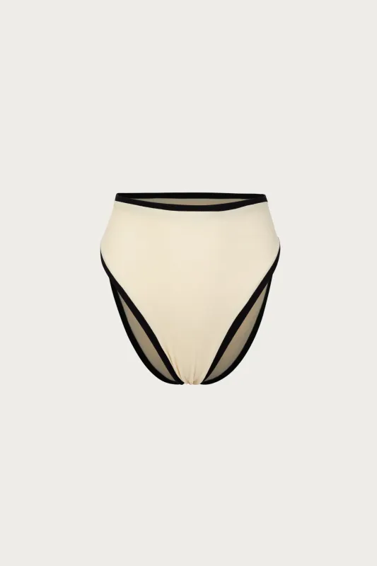 High Rise Bottom (Faux Suede Cream/Black) sold by SAME