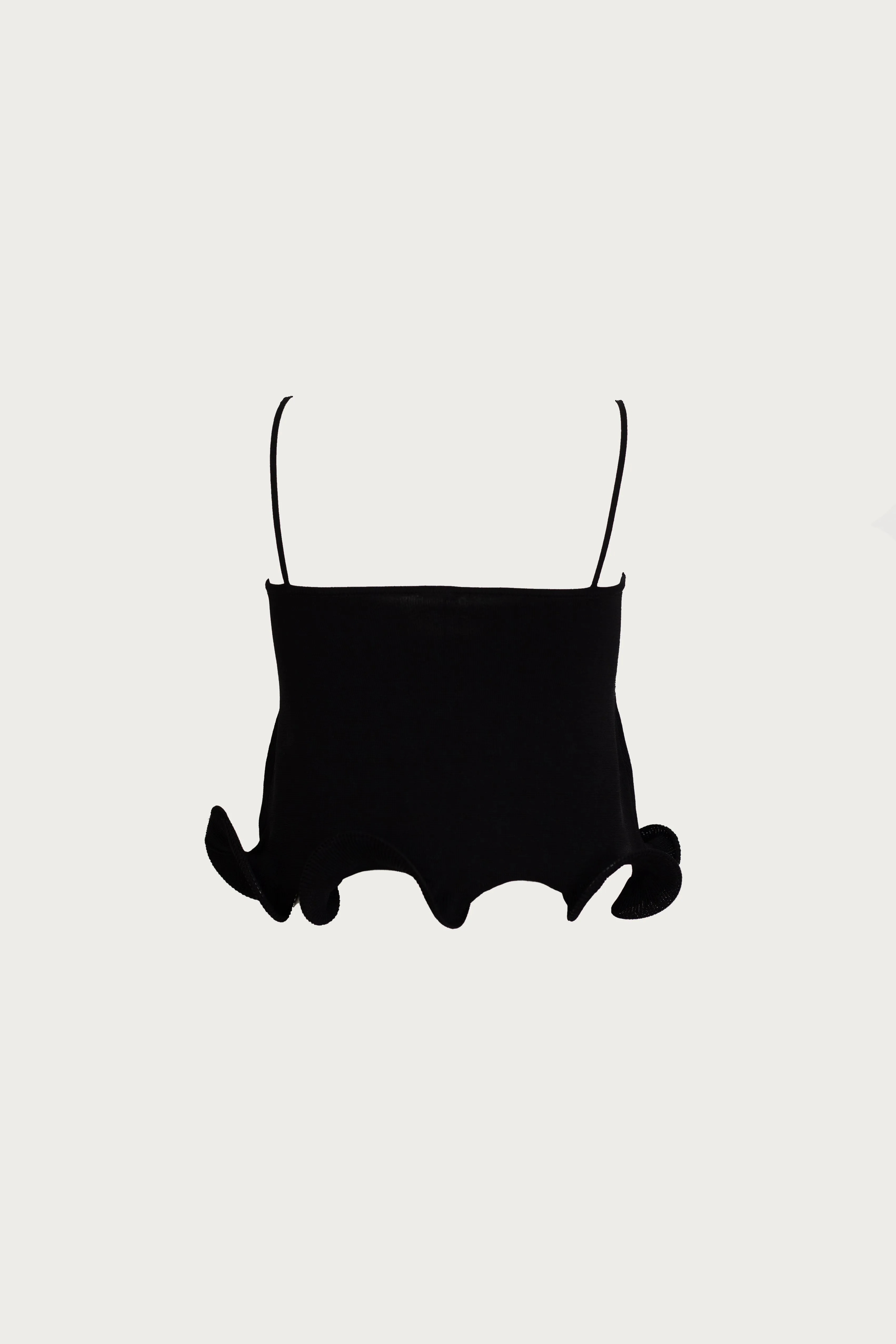 Ruffle Hem Crop Top (Black) sold by SAME product image thumbnail 4