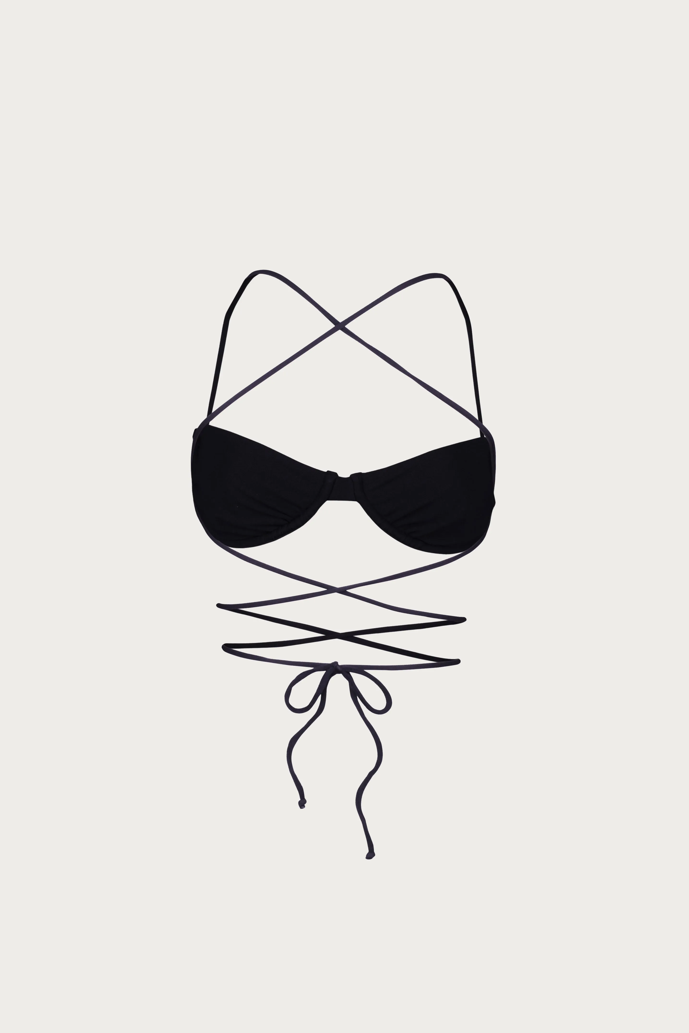 Thin Ruched Bra (Faux Suede Black) sold by SAME product image thumbnail 2