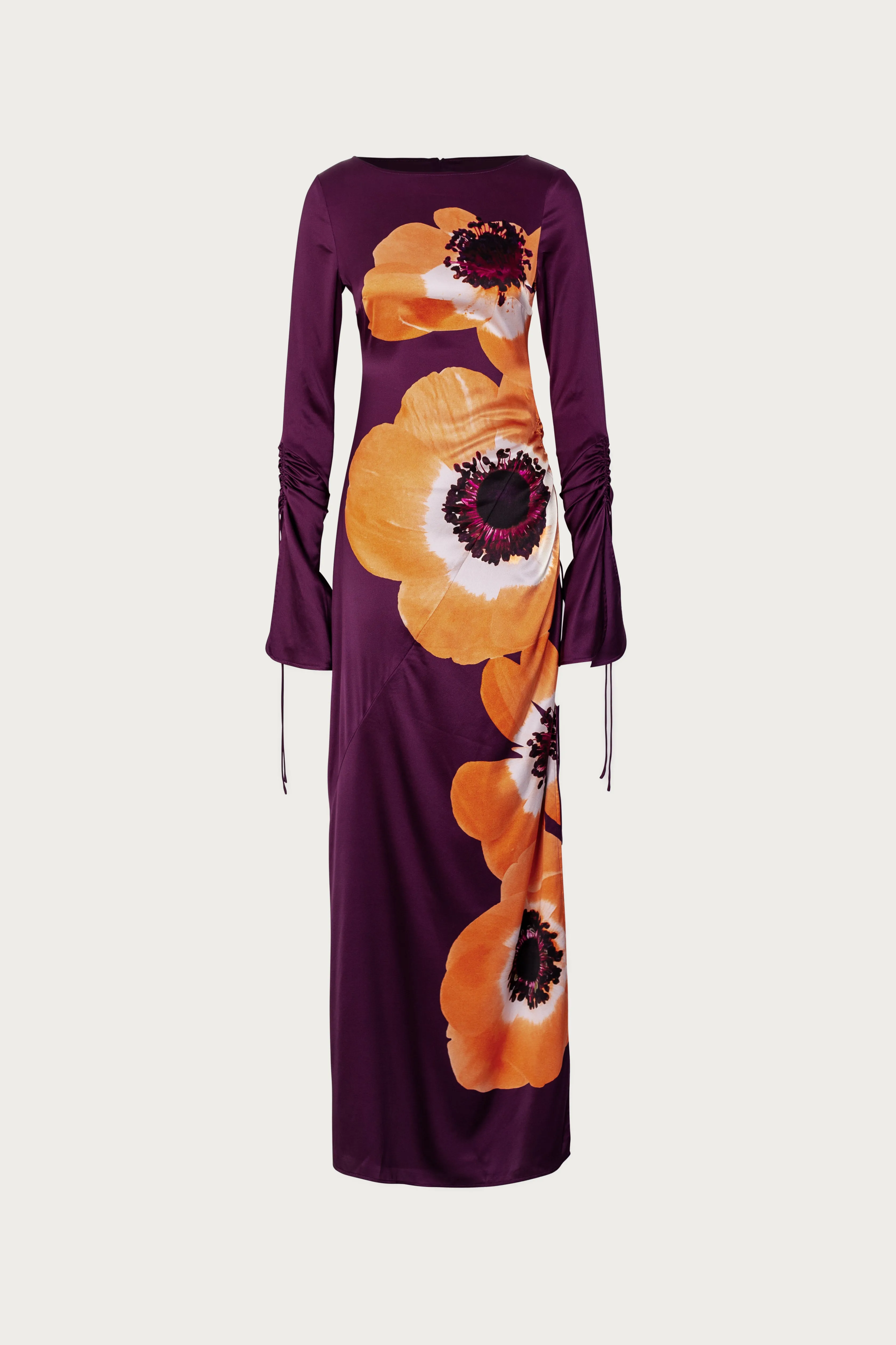 Silk Floral Gown (Purple/Peach) sold by SAME