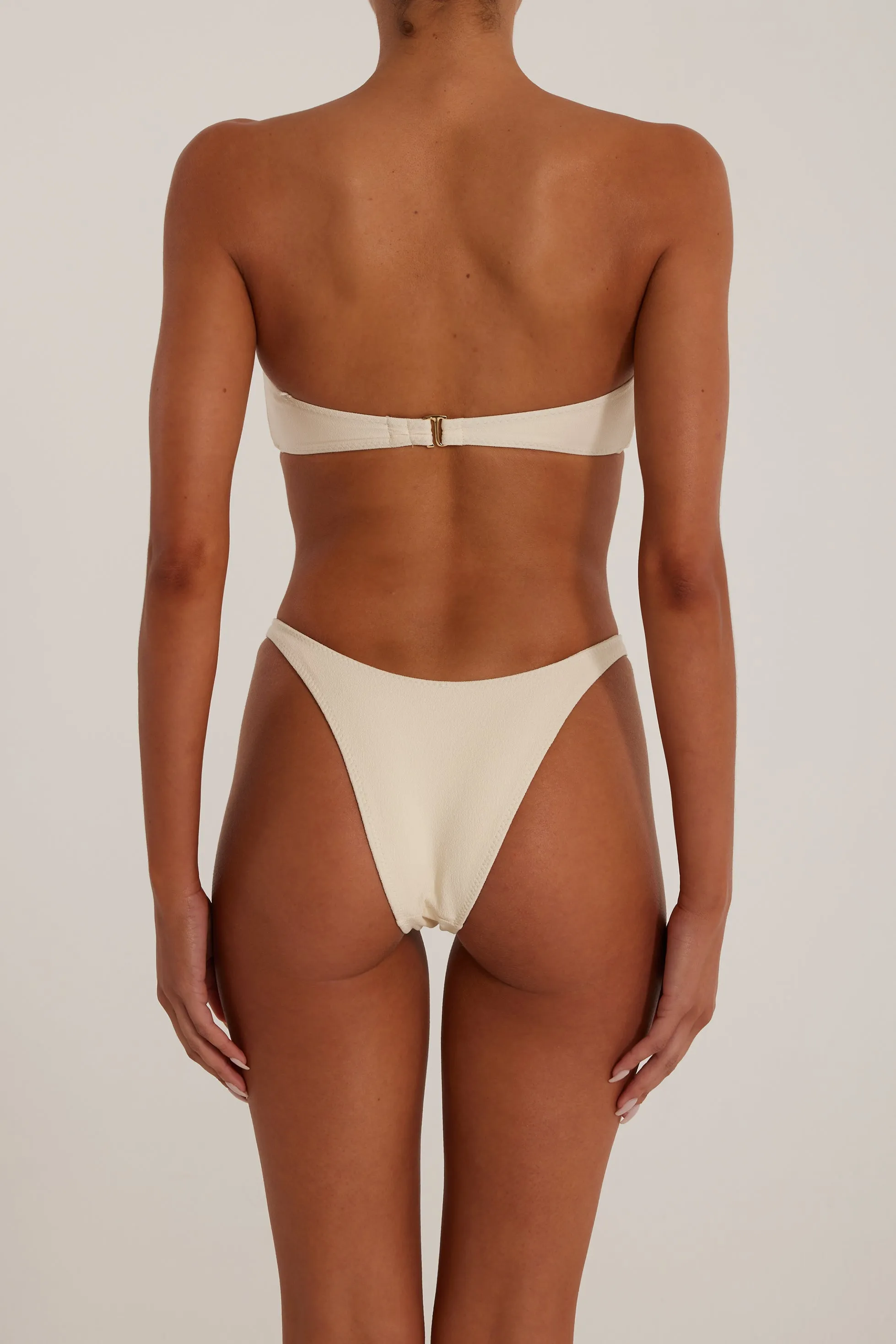 Rosette Bandeau Top (Faux Suede Cream/Black) sold by SAME product image thumbnail 4