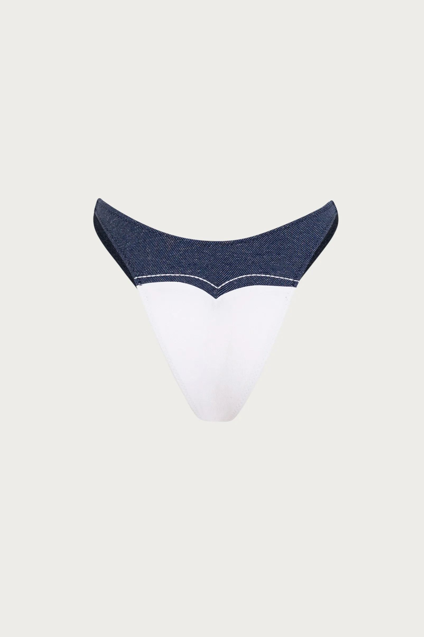 Western 90s Bottom (Faux Suede White/Dark Denim) sold by SAME product image thumbnail 5
