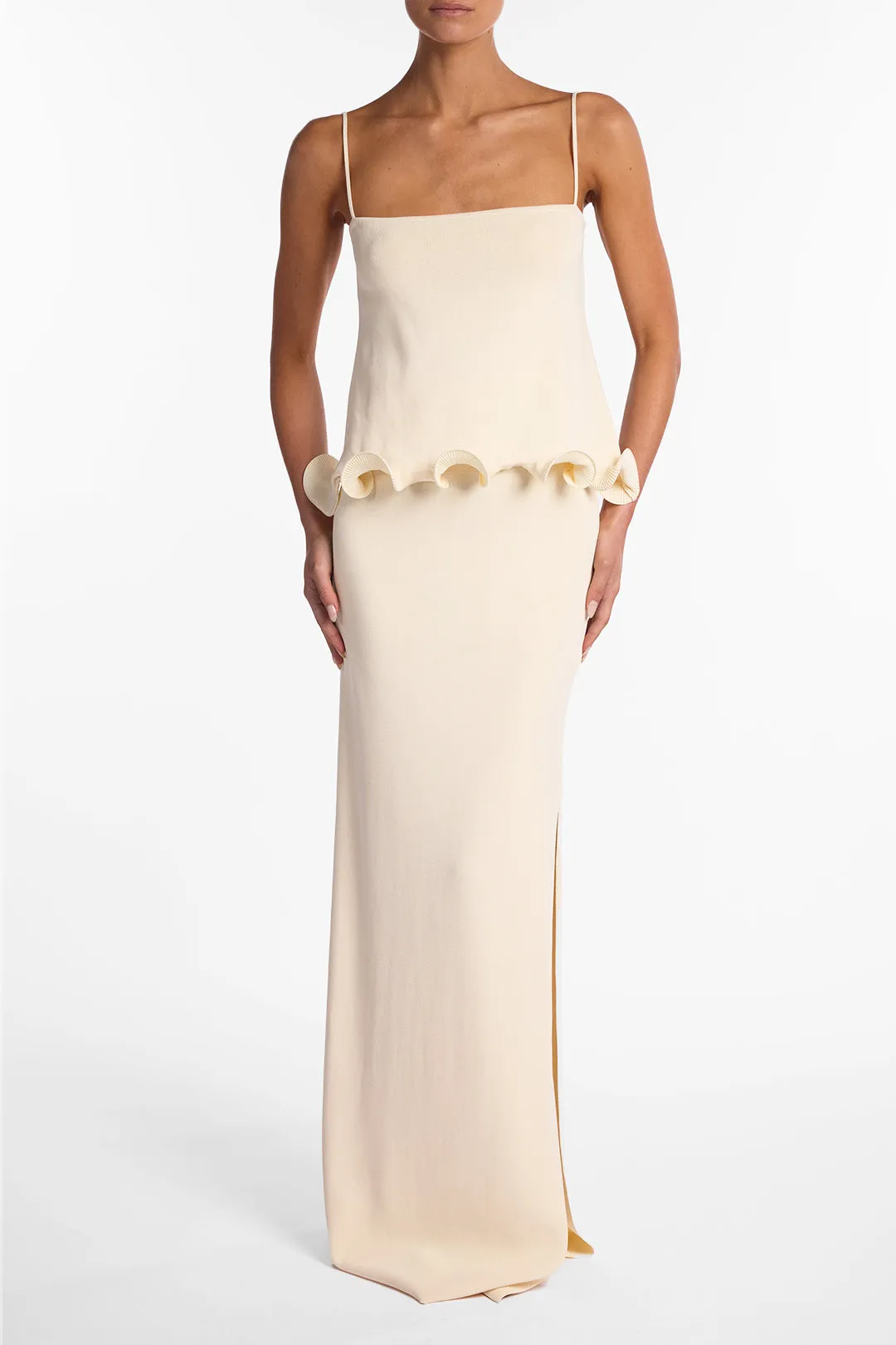 Ruffle Hem Tank Top (Cream) sold by SAME product image thumbnail 3