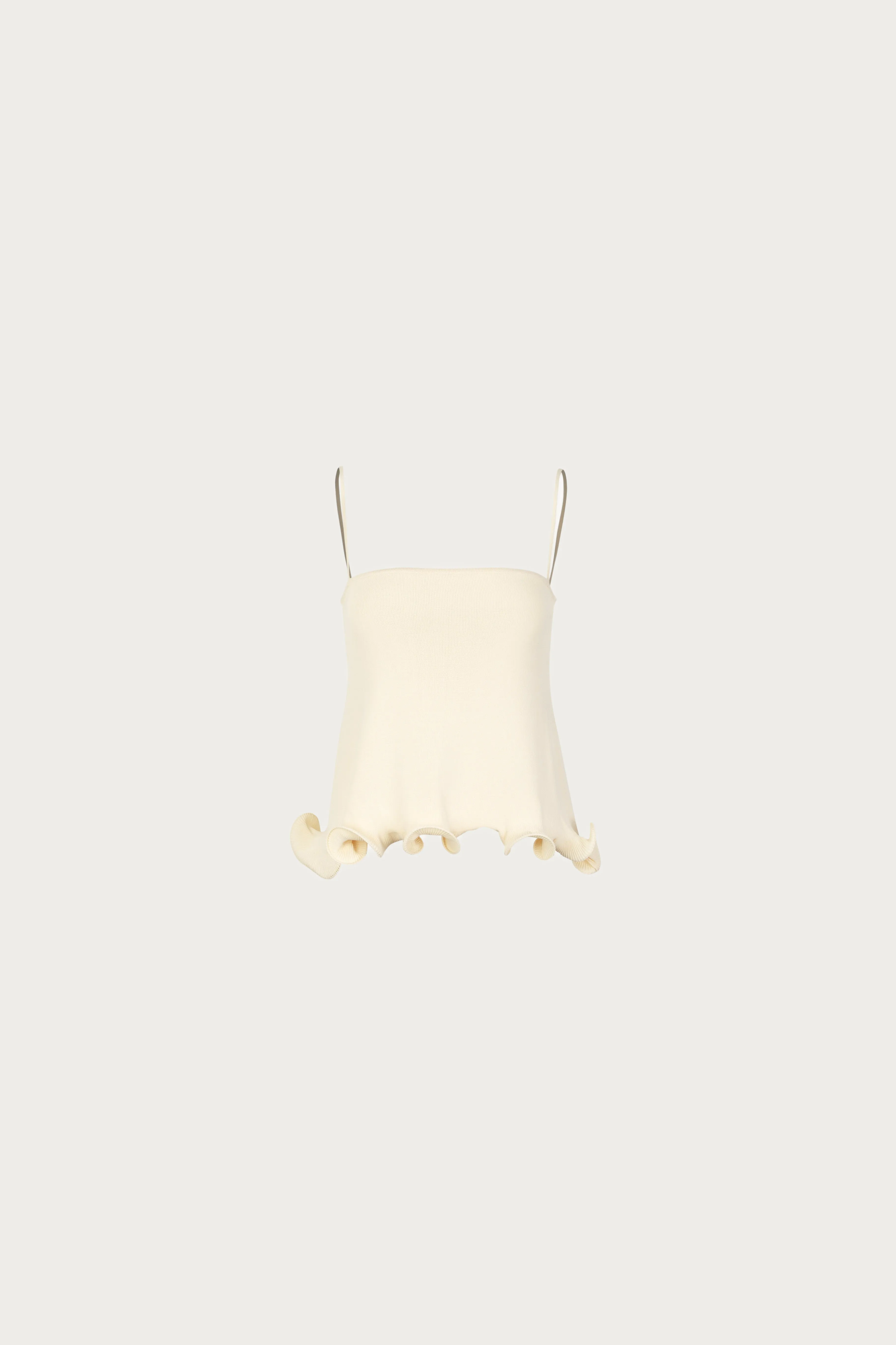 Ruffle Hem Tank Top (Cream) sold by SAME product image thumbnail 5