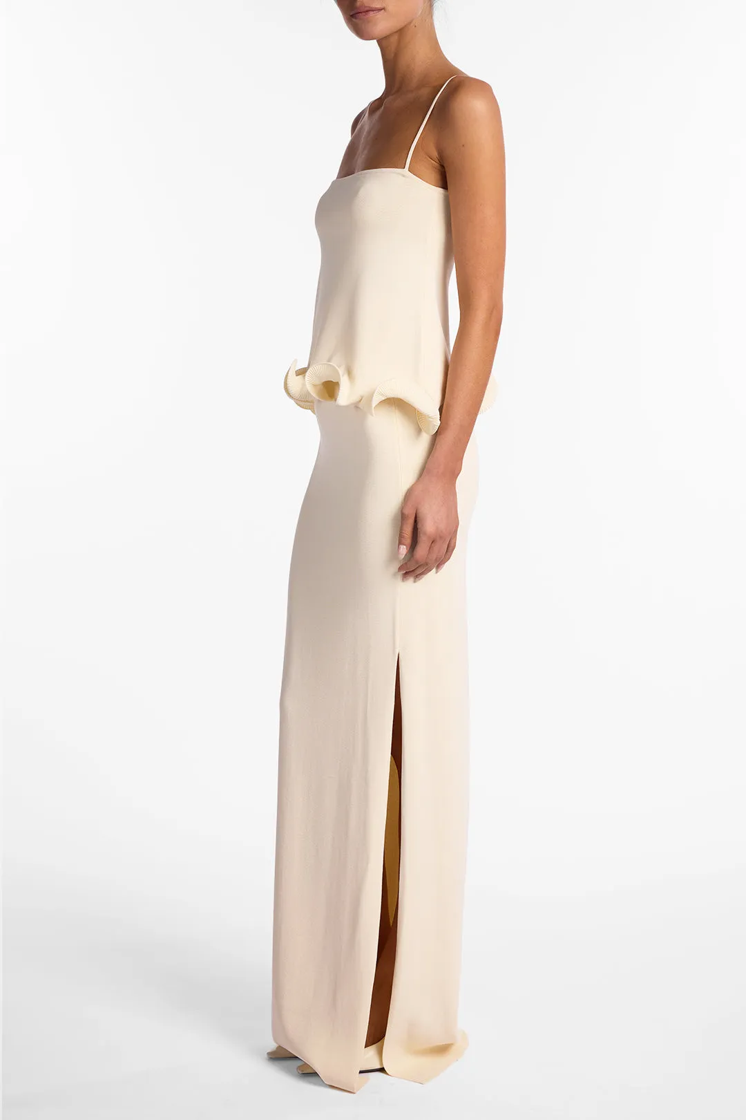 Ruffle Hem Tank Top (Cream) sold by SAME product image thumbnail 4