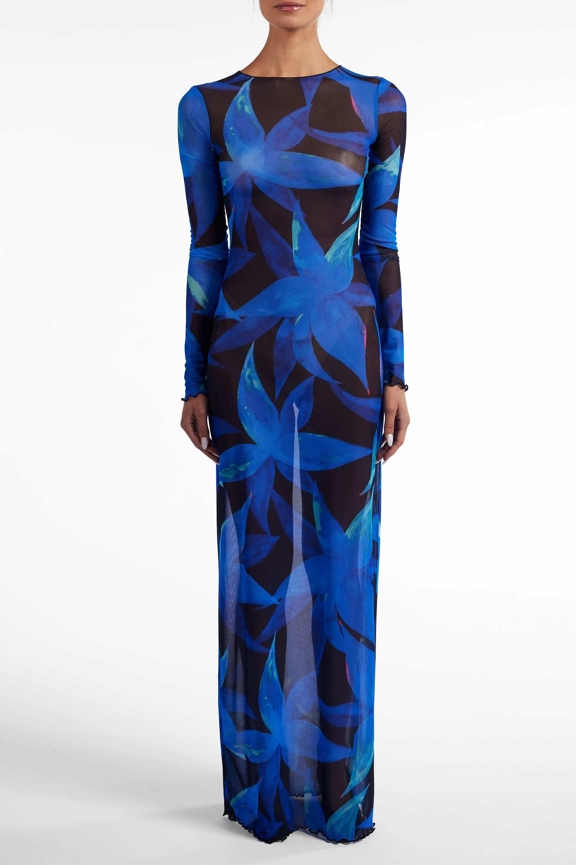 Mesh Maxi Dress (Blue Tropical) sold by SAME product image thumbnail 2