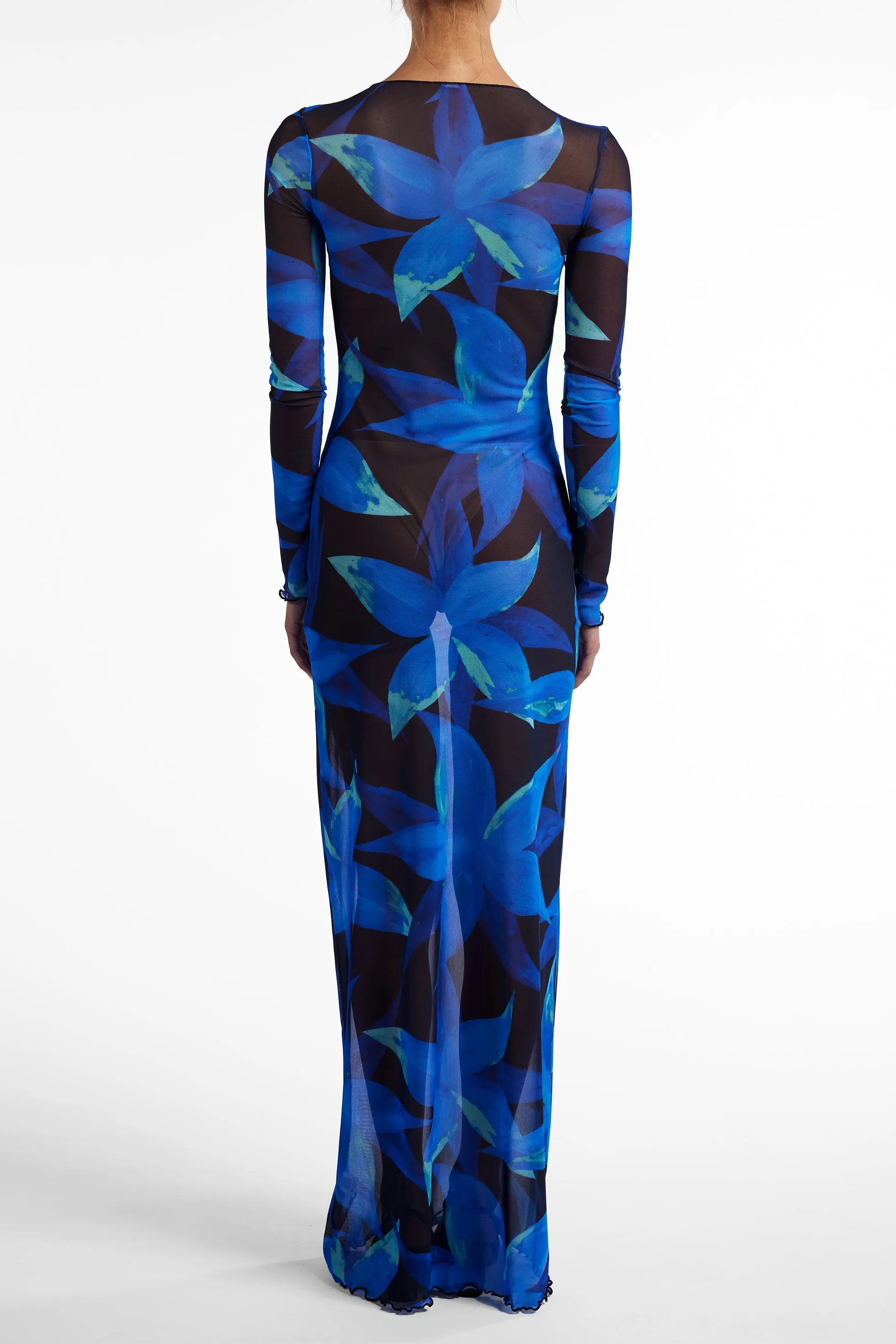 Mesh Maxi Dress (Blue Tropical) sold by SAME product image thumbnail 4