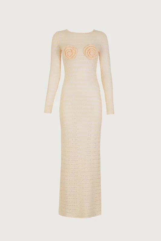 Rosette Crochet Dress (Cream) sold by SAME